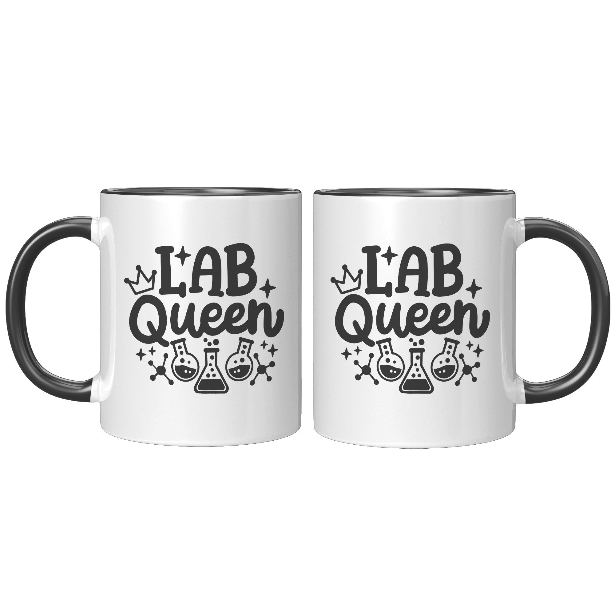 11 oz Accent Mug 'Lab Queen' with Lab Vials Design - Perfect for Science Enthusiasts and Professional Laboratory Queens