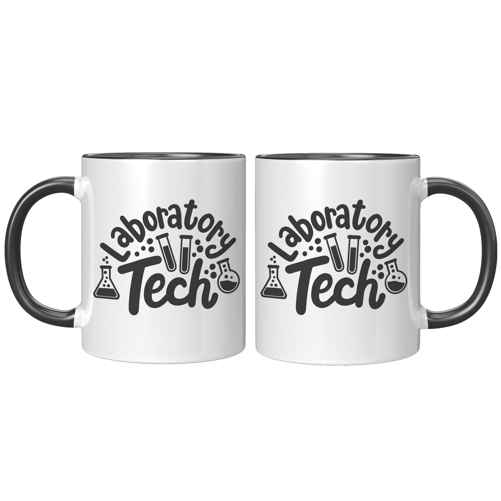 11 oz Accent Mug with Lab Vials - 'Laboratory Tech' Design - Perfect for Science Enthusiasts and Professional Laboratory Technicians