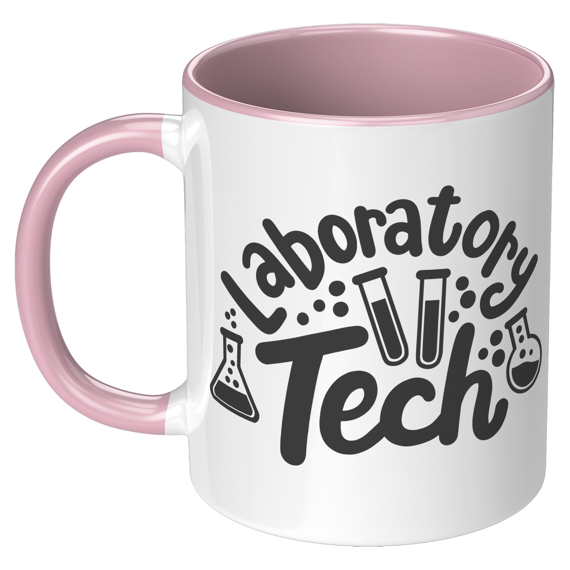 11 oz Accent Mug with Lab Vials - 'Laboratory Tech' Design - Perfect for Science Enthusiasts and Professional Laboratory Technicians