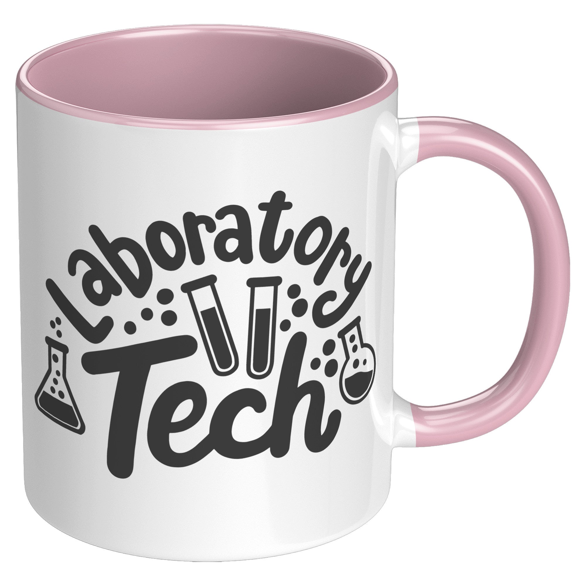 11 oz Accent Mug with Lab Vials - 'Laboratory Tech' Design - Perfect for Science Enthusiasts and Professional Laboratory Technicians