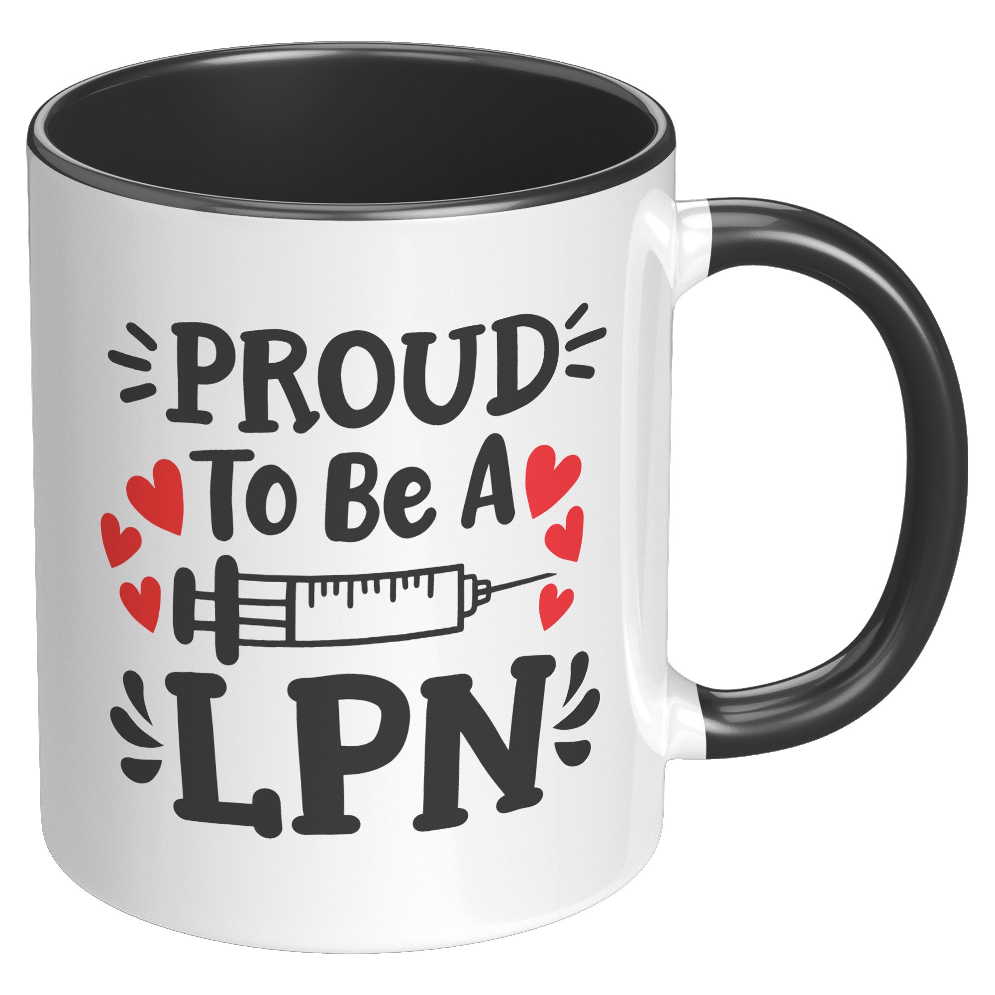 11 oz Accent Mug with Needle Graphic - 'Proud to be a LPN' - Inspiring Gift for Licensed Practical Nurses