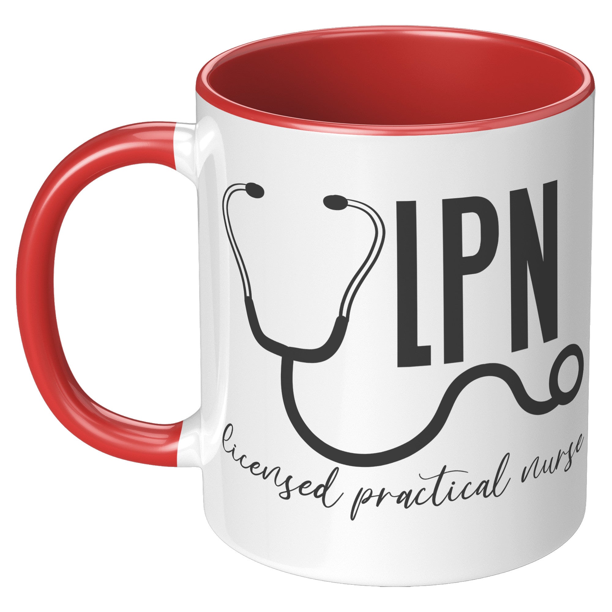 11 oz Accent Mug with Stethoscope Design - 'Licensed Practical Nurse' - Ideal for LPNs, Perfect for Coffee and Tea