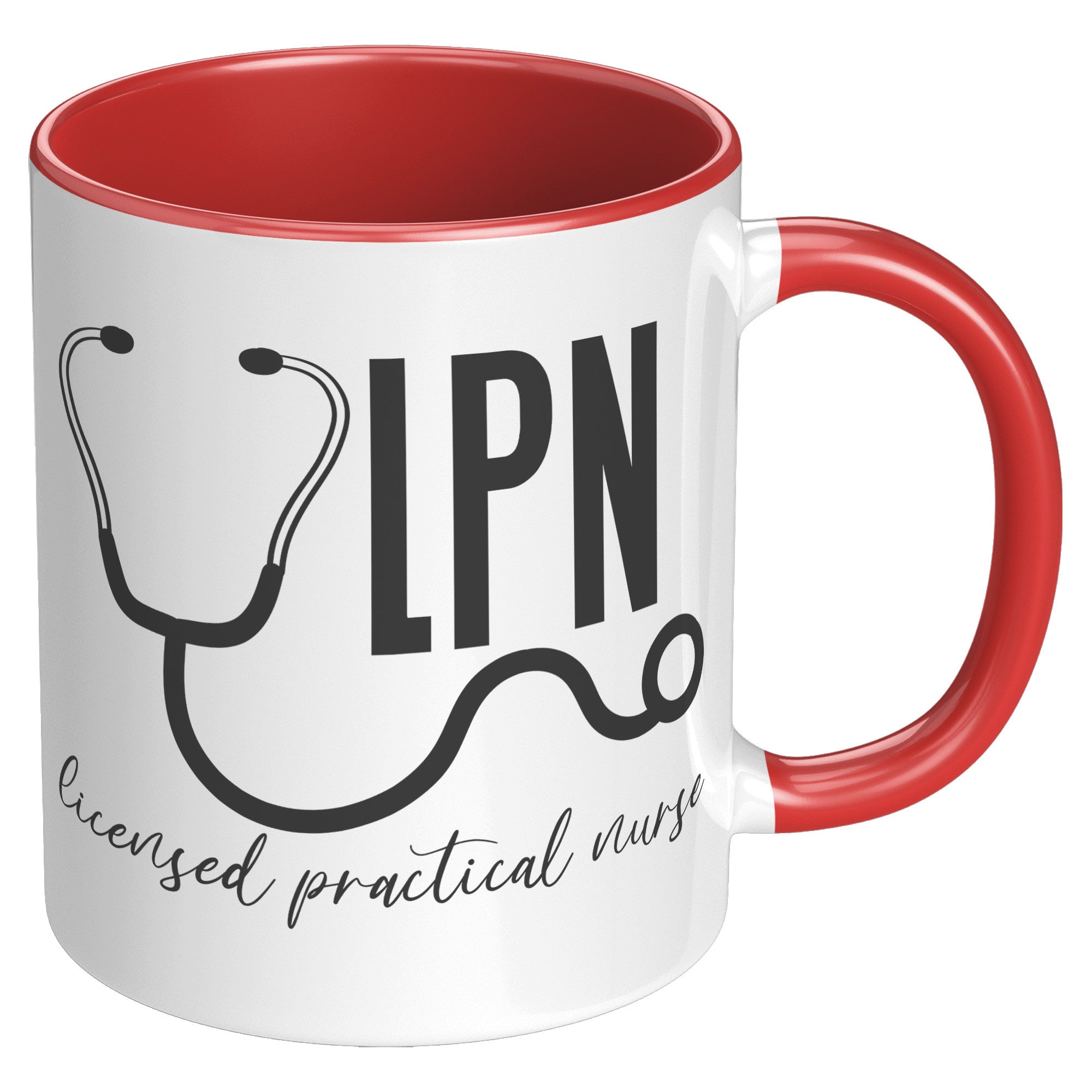 11 oz Accent Mug with Stethoscope Design - 'Licensed Practical Nurse' - Ideal for LPNs, Perfect for Coffee and Tea