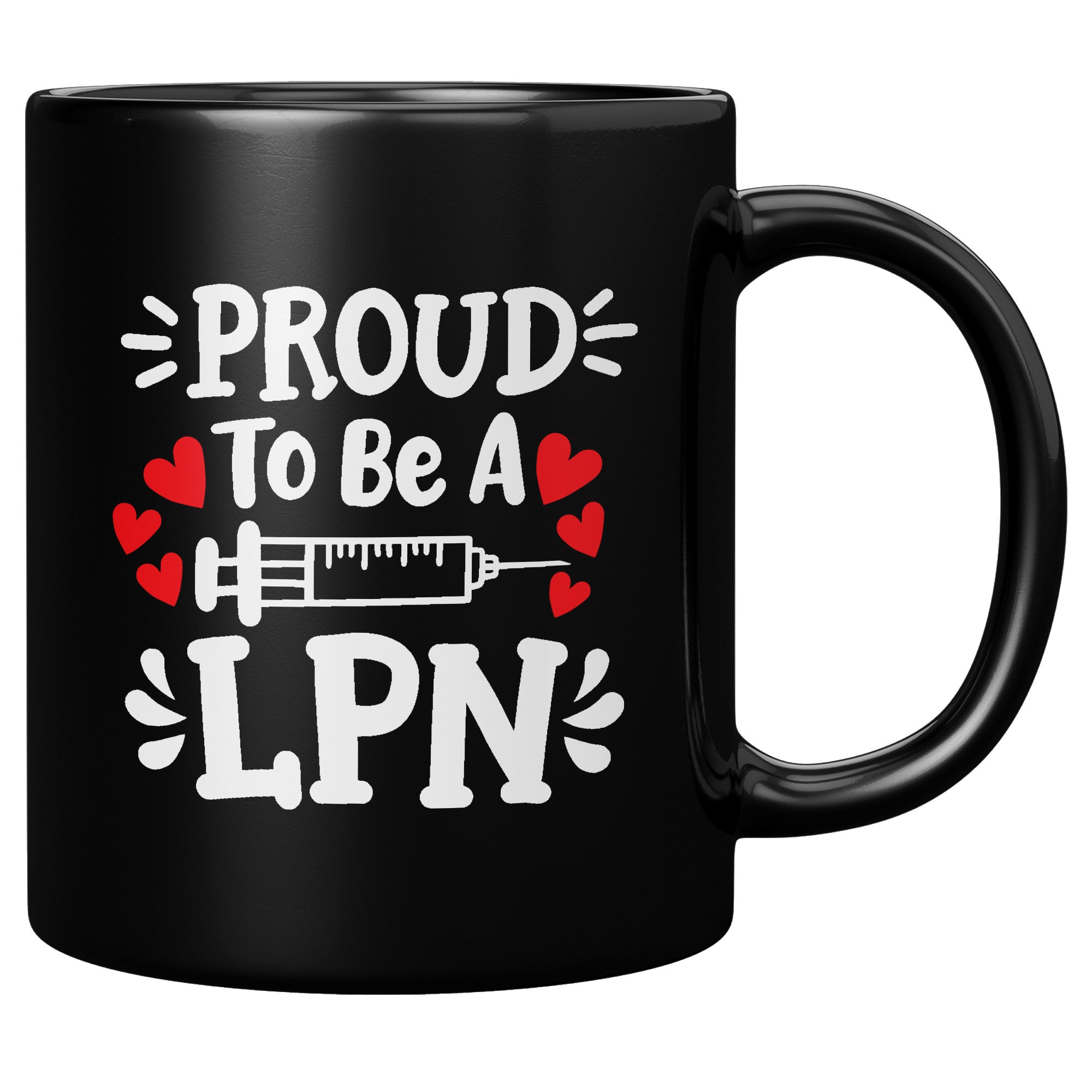 11 oz Black Coffee Mug with 'Proud to be a LPN' and Needle Design - Ideal Gift for Licensed Practical Nurses
