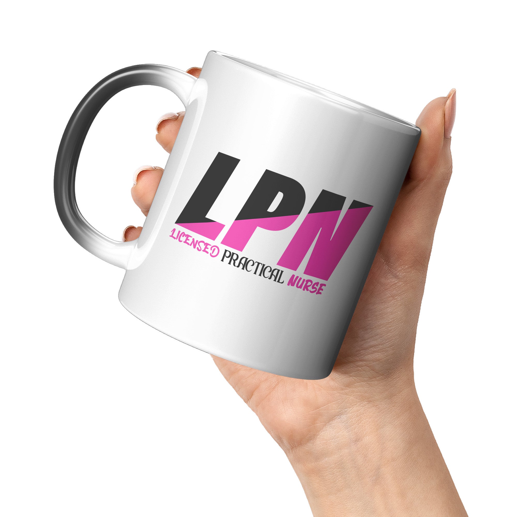 11 oz Black & Fuchsia 'Licensed Practical Nurse' Magic Mug - Stylish LPN Nurse Gift