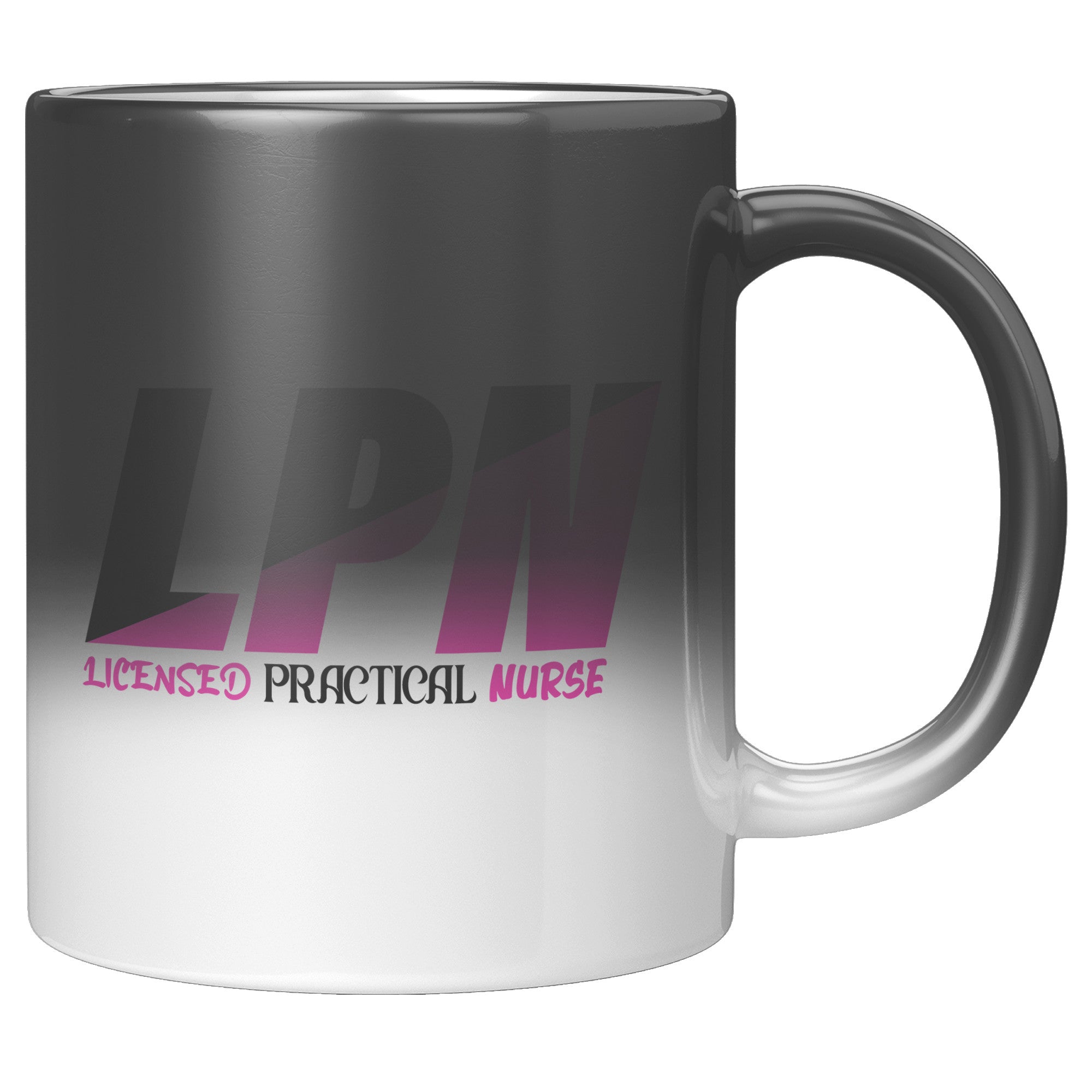 11 oz Black & Fuchsia 'Licensed Practical Nurse' Magic Mug - Stylish LPN Nurse Gift