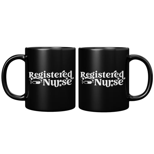 11 oz Insulated Black Mug for Registered Nurses - Stylish, Durable, and Unique!
