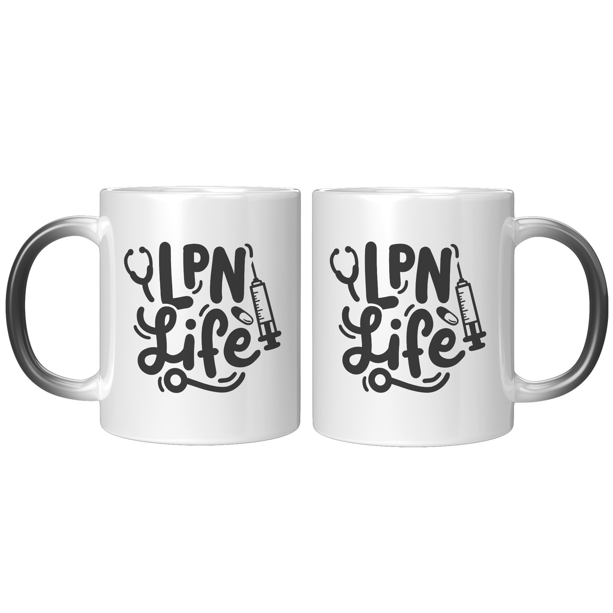 11 oz 'LPN Life' Magic Mug with Needle, Pill, and Stethoscope Design - Perfect for Licensed Practical Nurses