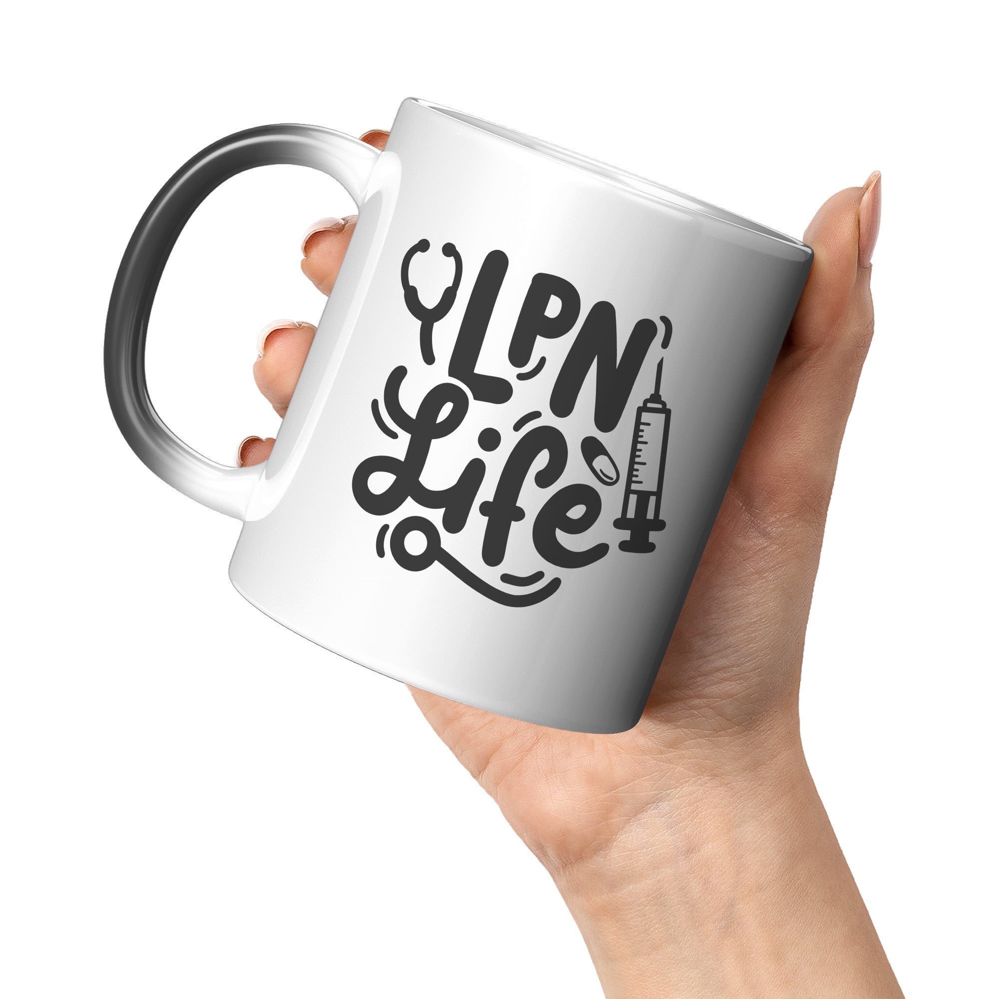 11 oz 'LPN Life' Magic Mug with Needle, Pill, and Stethoscope Design - Perfect for Licensed Practical Nurses