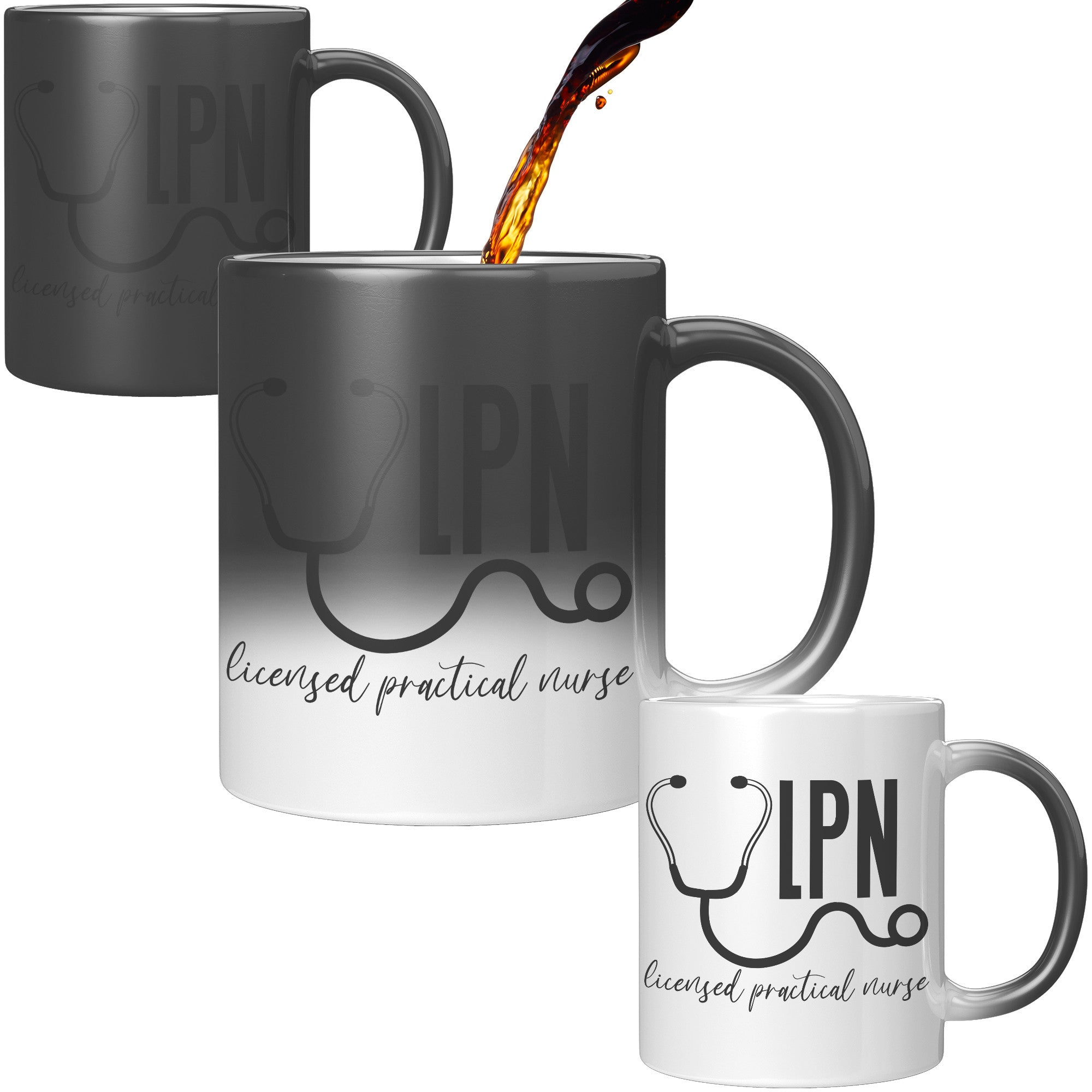 11 oz 'Licensed Practical Nurse' Magic Mug with Stethoscope Design - Ideal LPN Nurse Gift