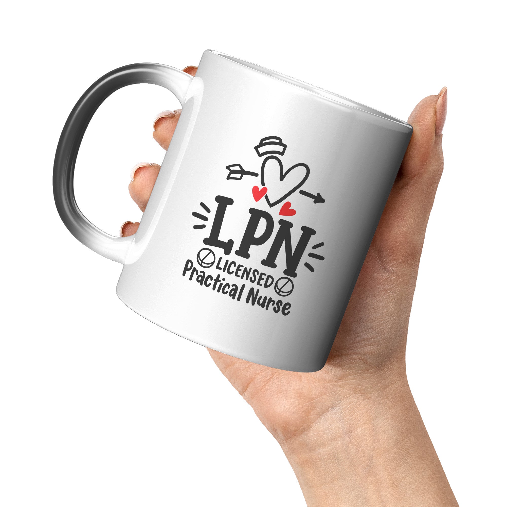 11 oz 'Licensed Practical Nurse' Magic Mug with Heart, Nurse's Hat, and Pills - Perfect Gift for LPN Professionals
