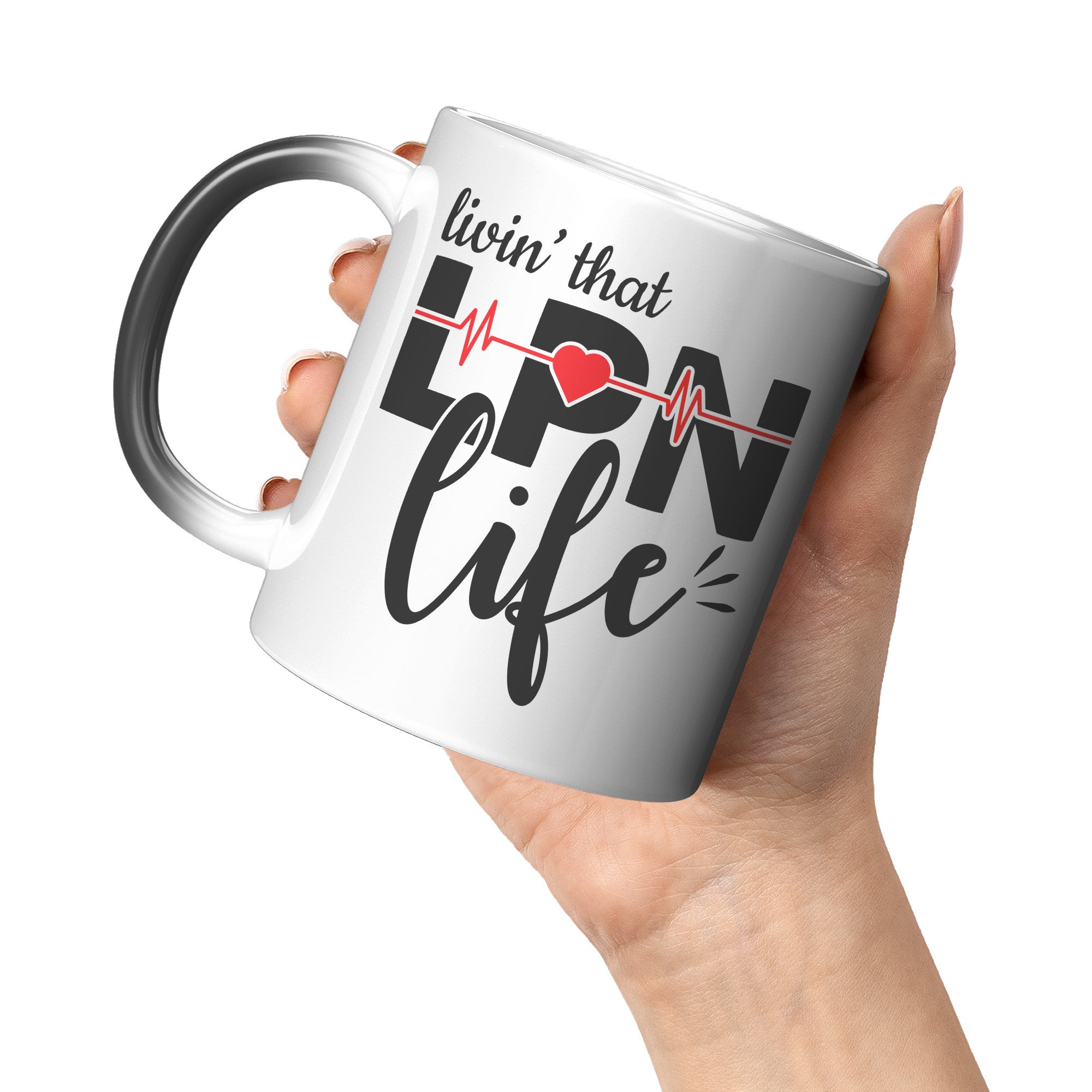 11 oz 'Livin' That LPN Life' Magic Mug with EKG Monitor Design - Ideal for LPN Nurses