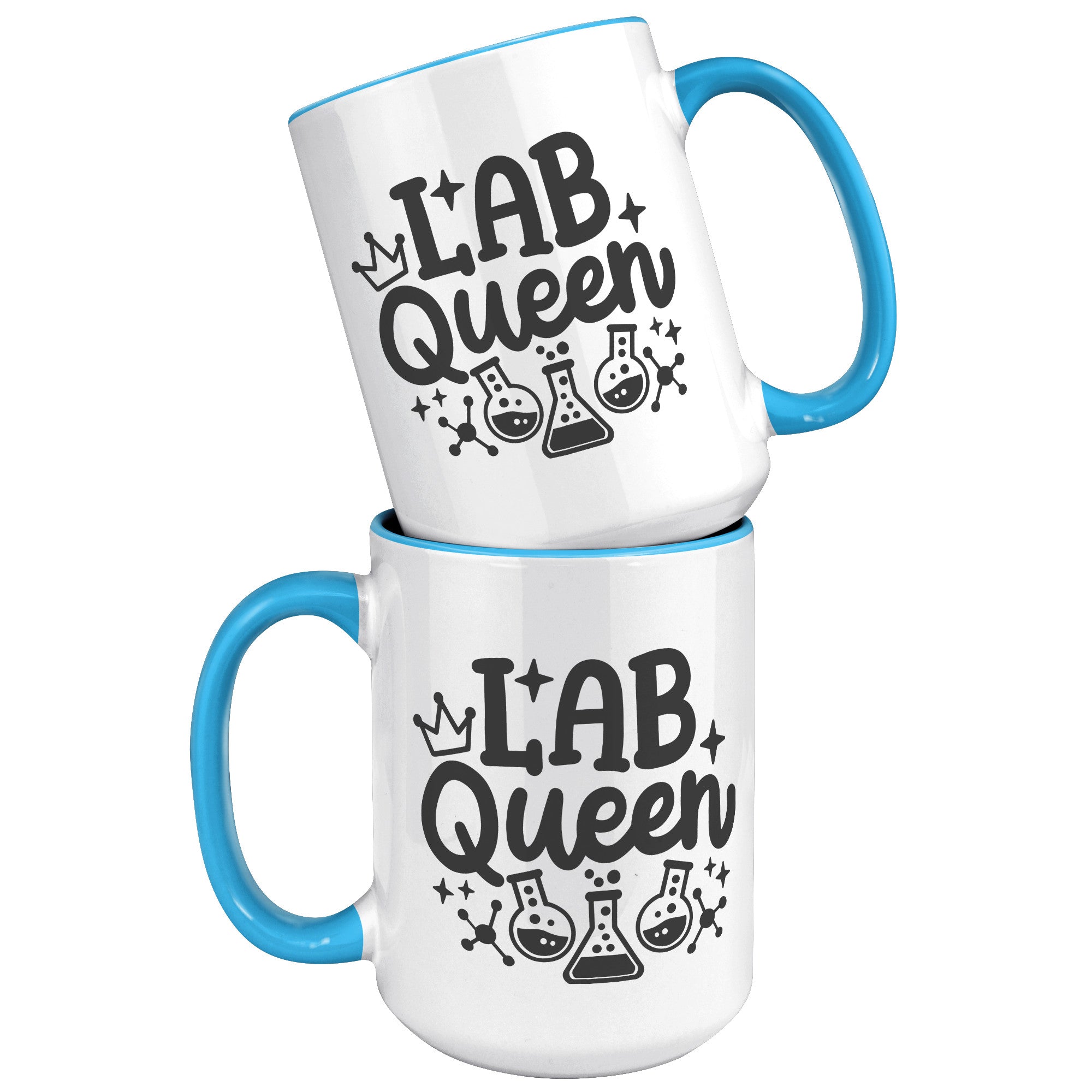 15 oz 'Lab Queen' Accent Mug with Lab Vials Design - Ideal for Laboratory Professionals
