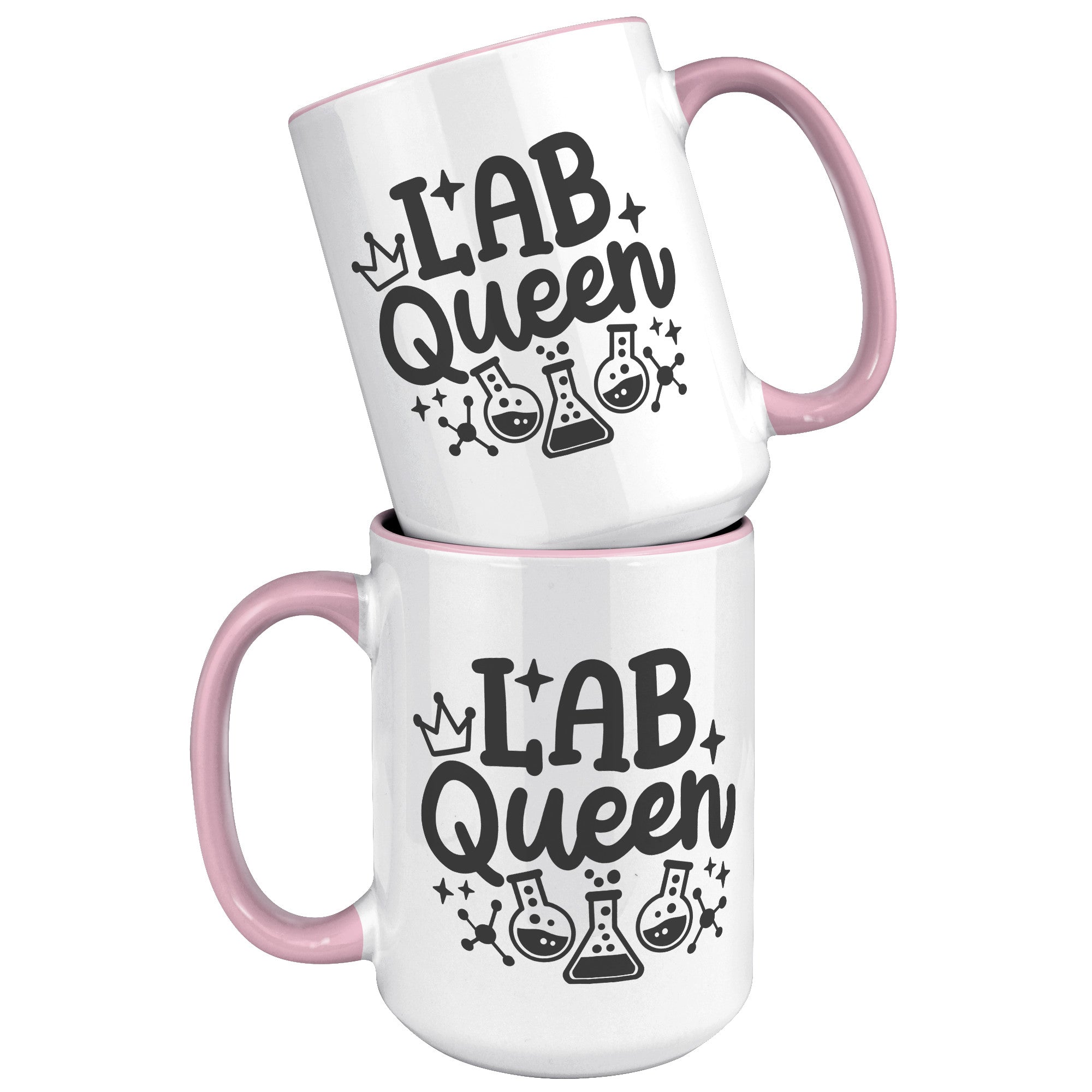 15 oz 'Lab Queen' Accent Mug with Lab Vials Design - Ideal for Laboratory Professionals