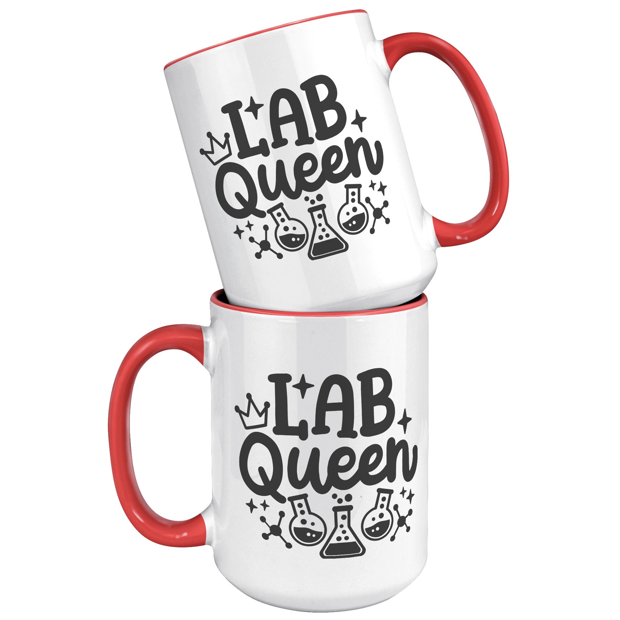 15 oz 'Lab Queen' Accent Mug with Lab Vials Design - Ideal for Laboratory Professionals