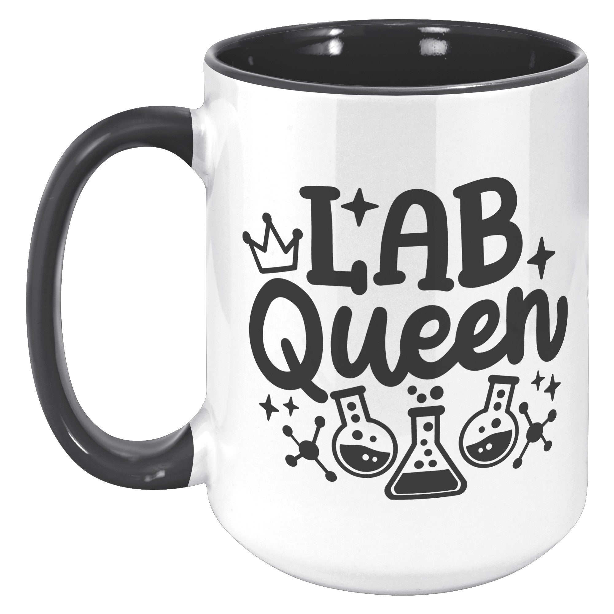 15 oz 'Lab Queen' Accent Mug with Lab Vials Design - Ideal for Laboratory Professionals