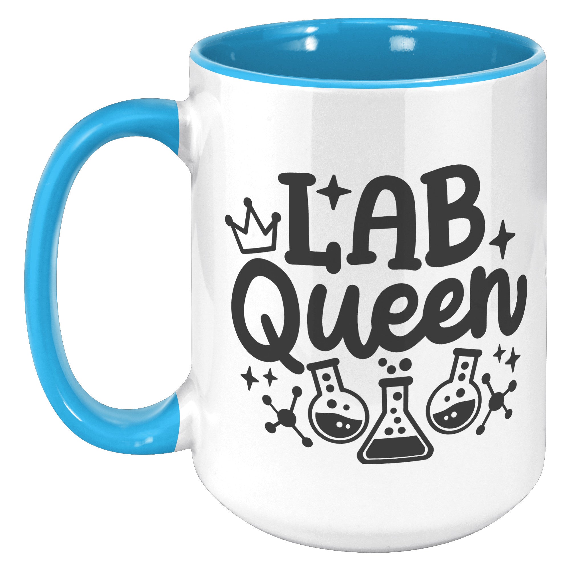 15 oz 'Lab Queen' Accent Mug with Lab Vials Design - Ideal for Laboratory Professionals