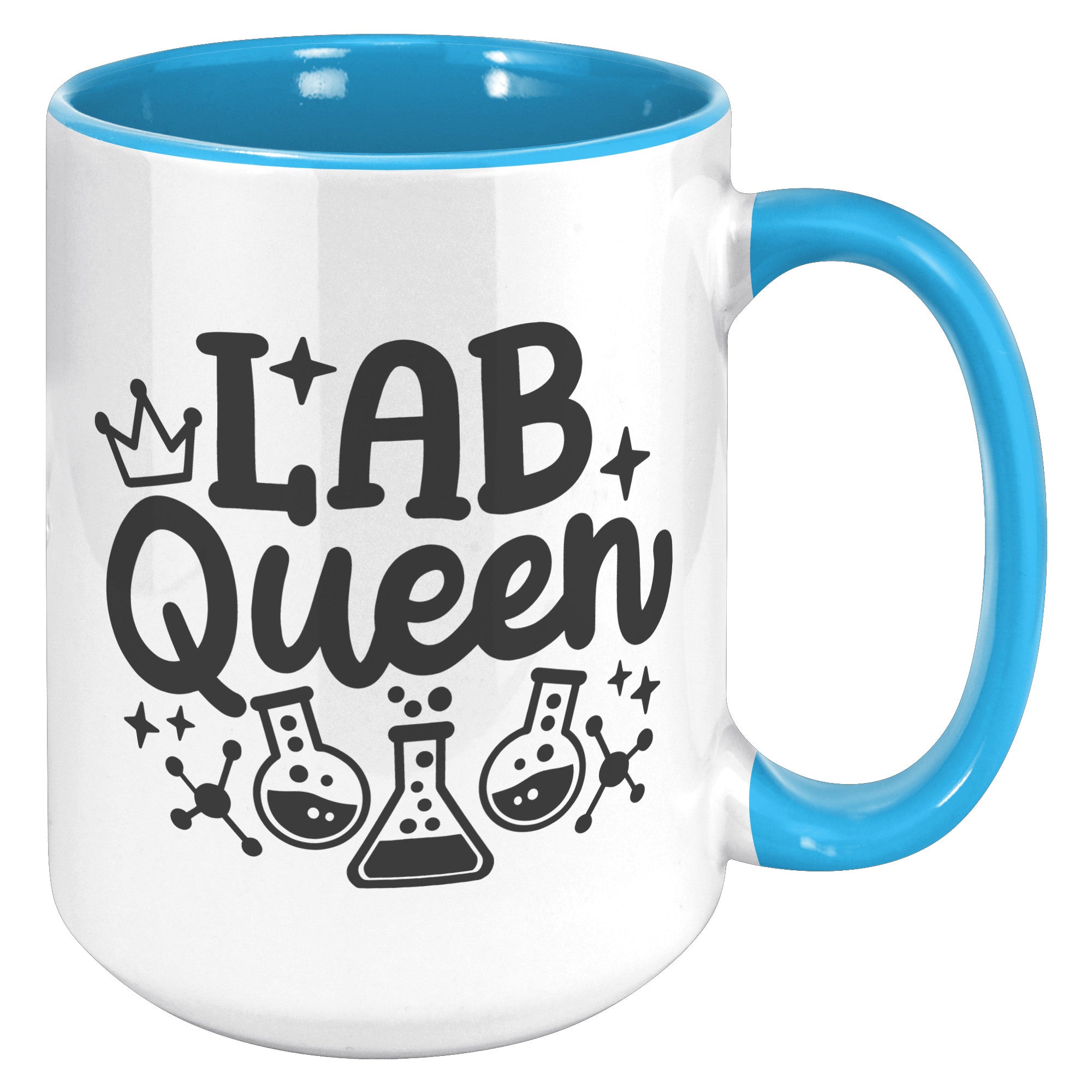 15 oz 'Lab Queen' Accent Mug with Lab Vials Design - Ideal for Laboratory Professionals