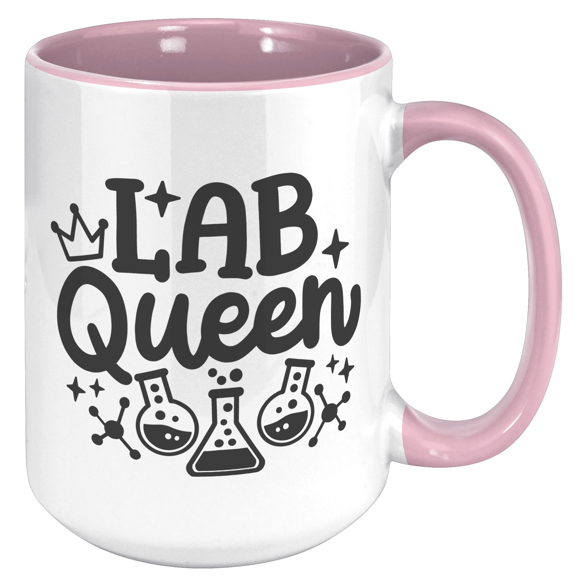 15 oz 'Lab Queen' Accent Mug with Lab Vials Design - Ideal for Laboratory Professionals