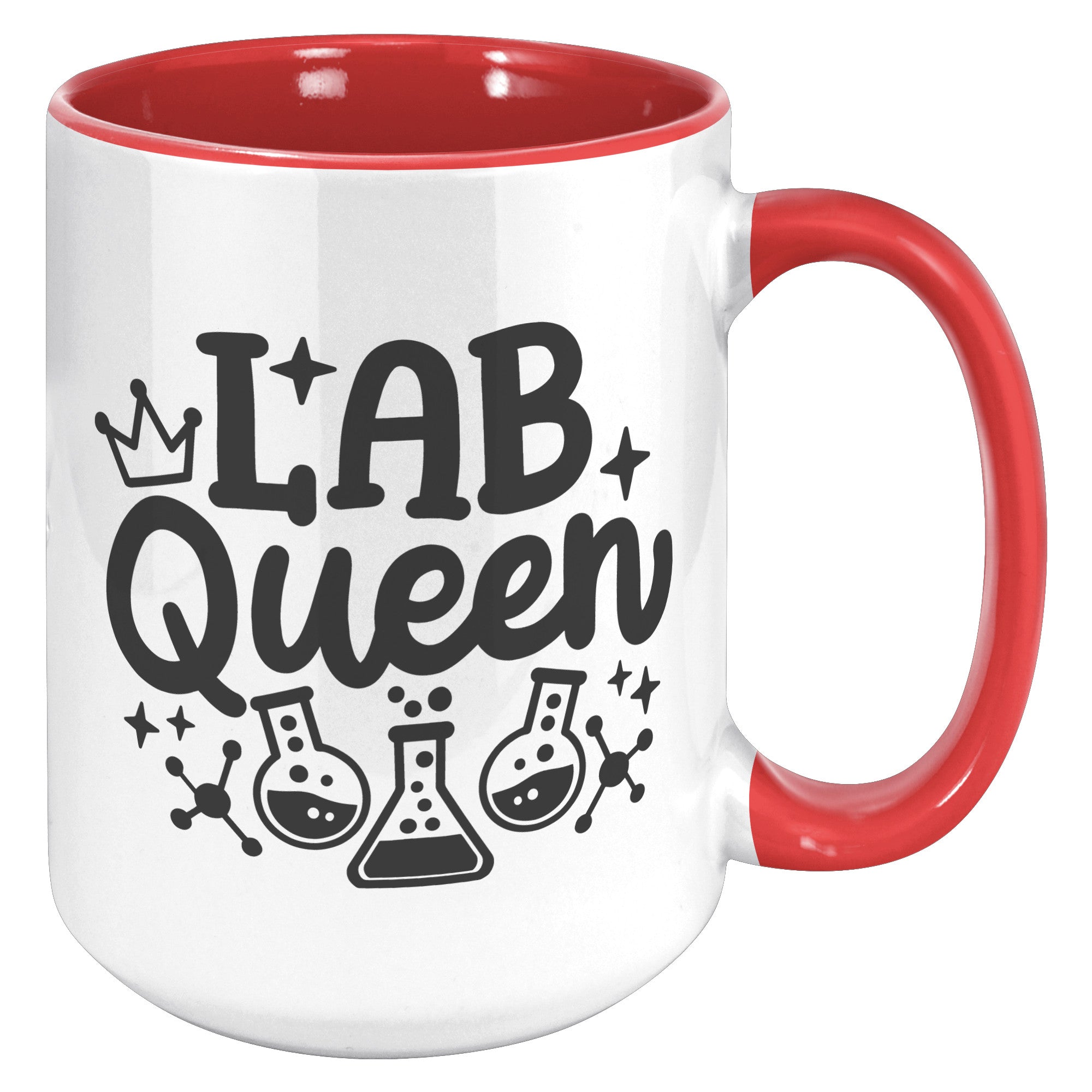 15 oz 'Lab Queen' Accent Mug with Lab Vials Design - Ideal for Laboratory Professionals
