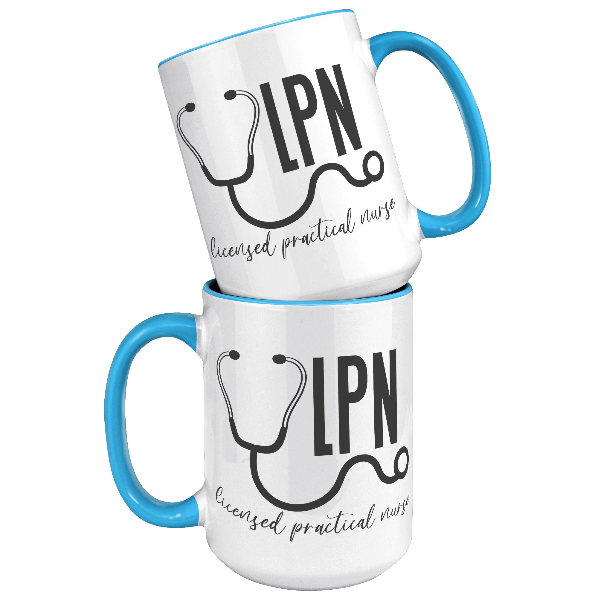 15 oz Licensed Practical Nurse Accent Mug with Stethoscope Design - Perfect Gift for LPNs