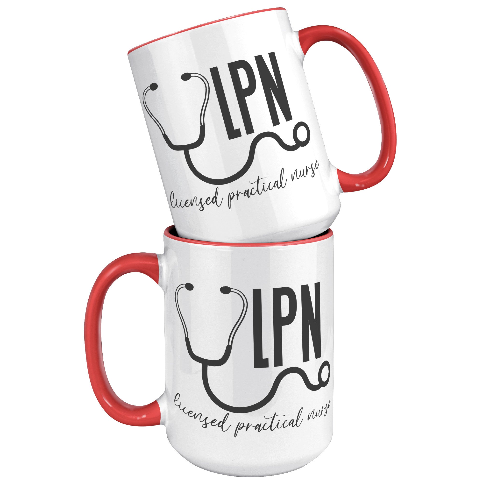 15 oz Licensed Practical Nurse Accent Mug with Stethoscope Design - Perfect Gift for LPNs