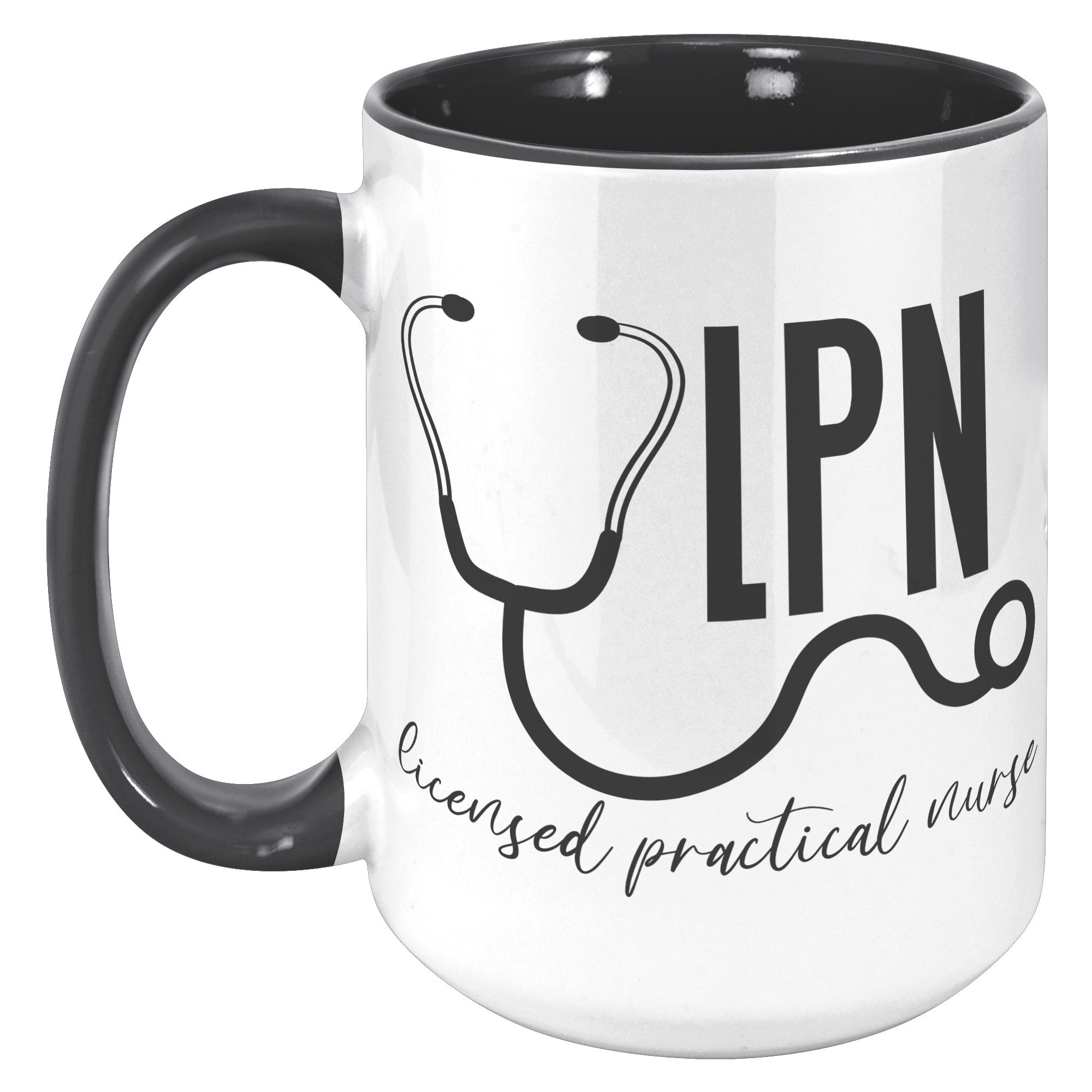 15 oz Licensed Practical Nurse Accent Mug with Stethoscope Design - Perfect Gift for LPNs