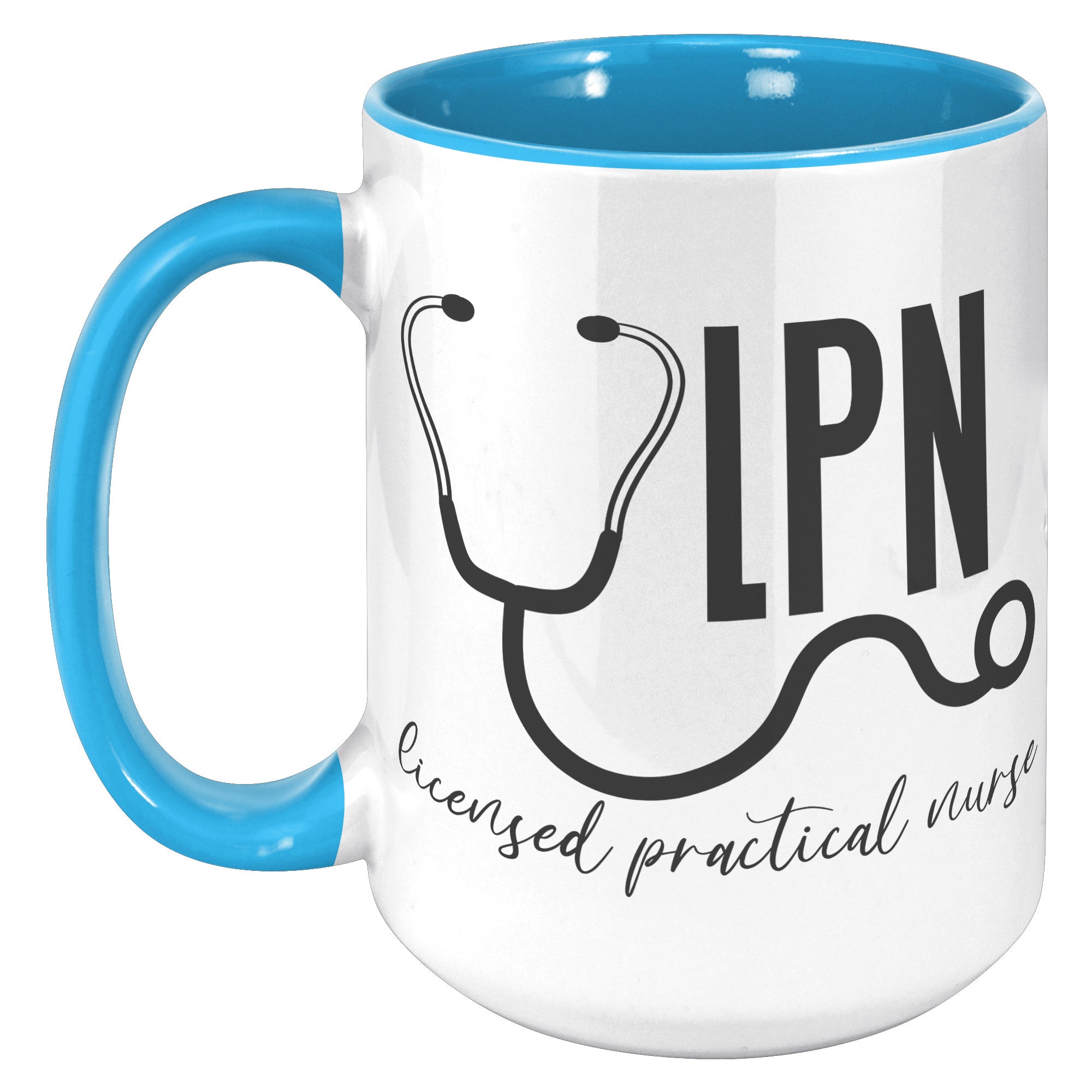 15 oz Licensed Practical Nurse Accent Mug with Stethoscope Design - Perfect Gift for LPNs