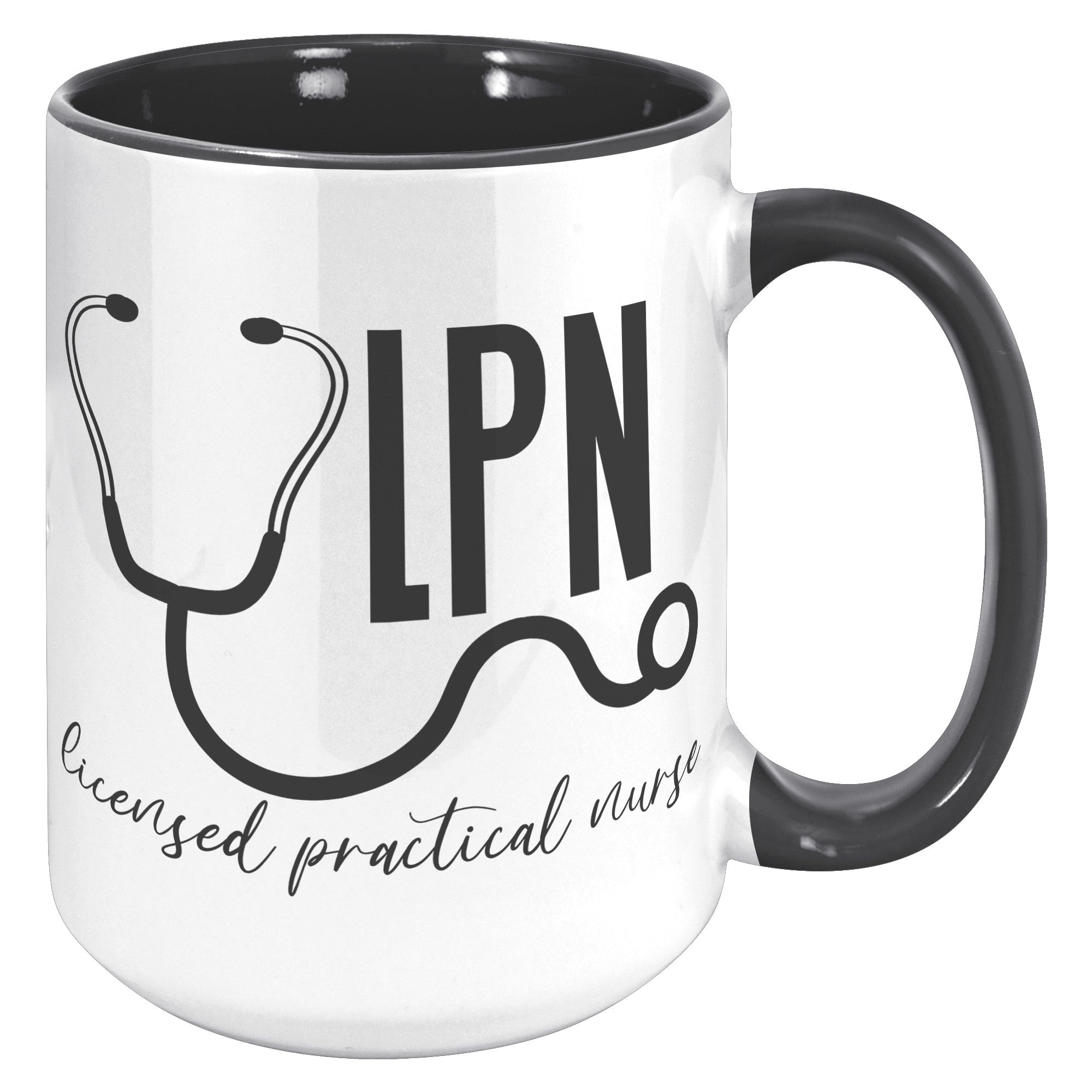 15 oz Licensed Practical Nurse Accent Mug with Stethoscope Design - Perfect Gift for LPNs