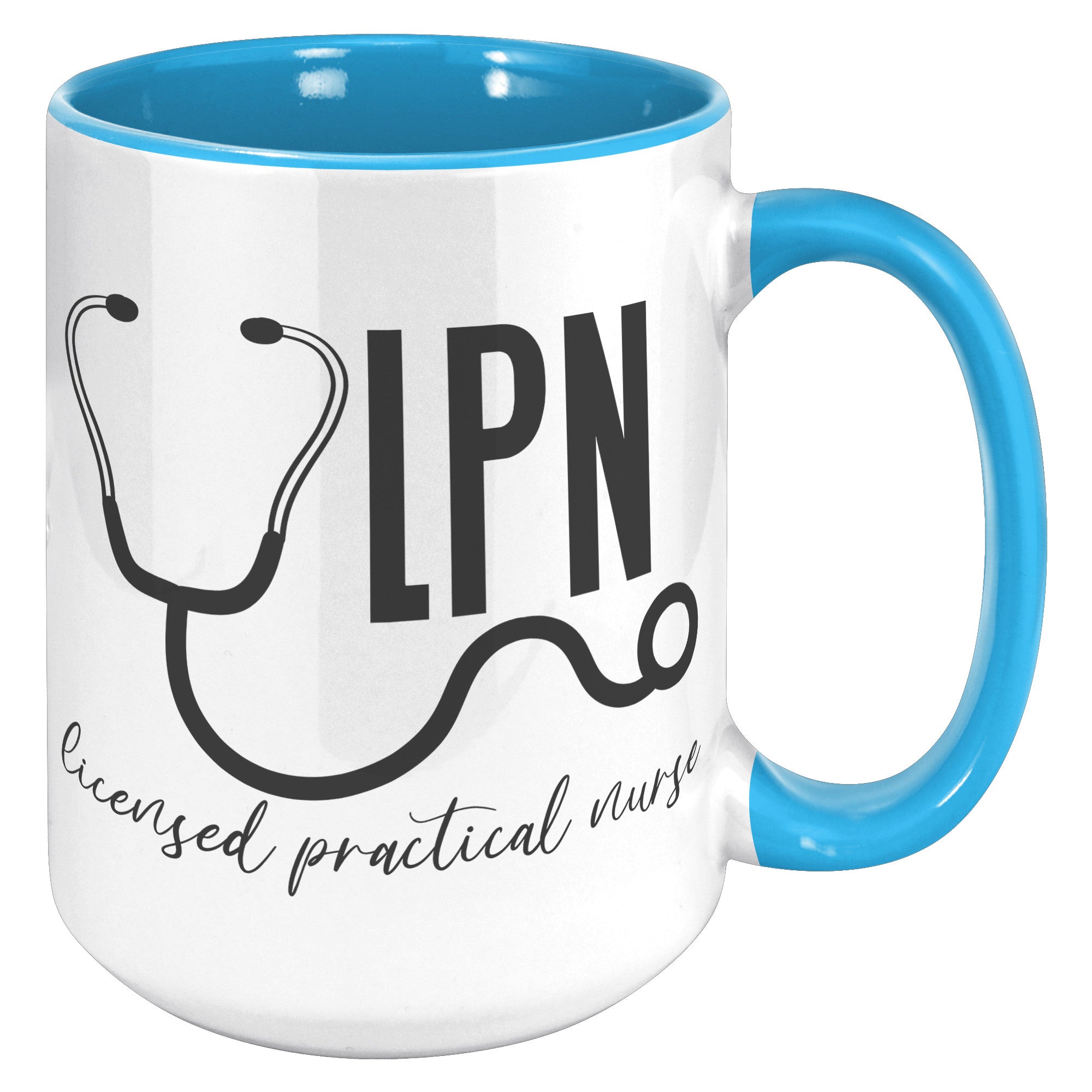 15 oz Licensed Practical Nurse Accent Mug with Stethoscope Design - Perfect Gift for LPNs