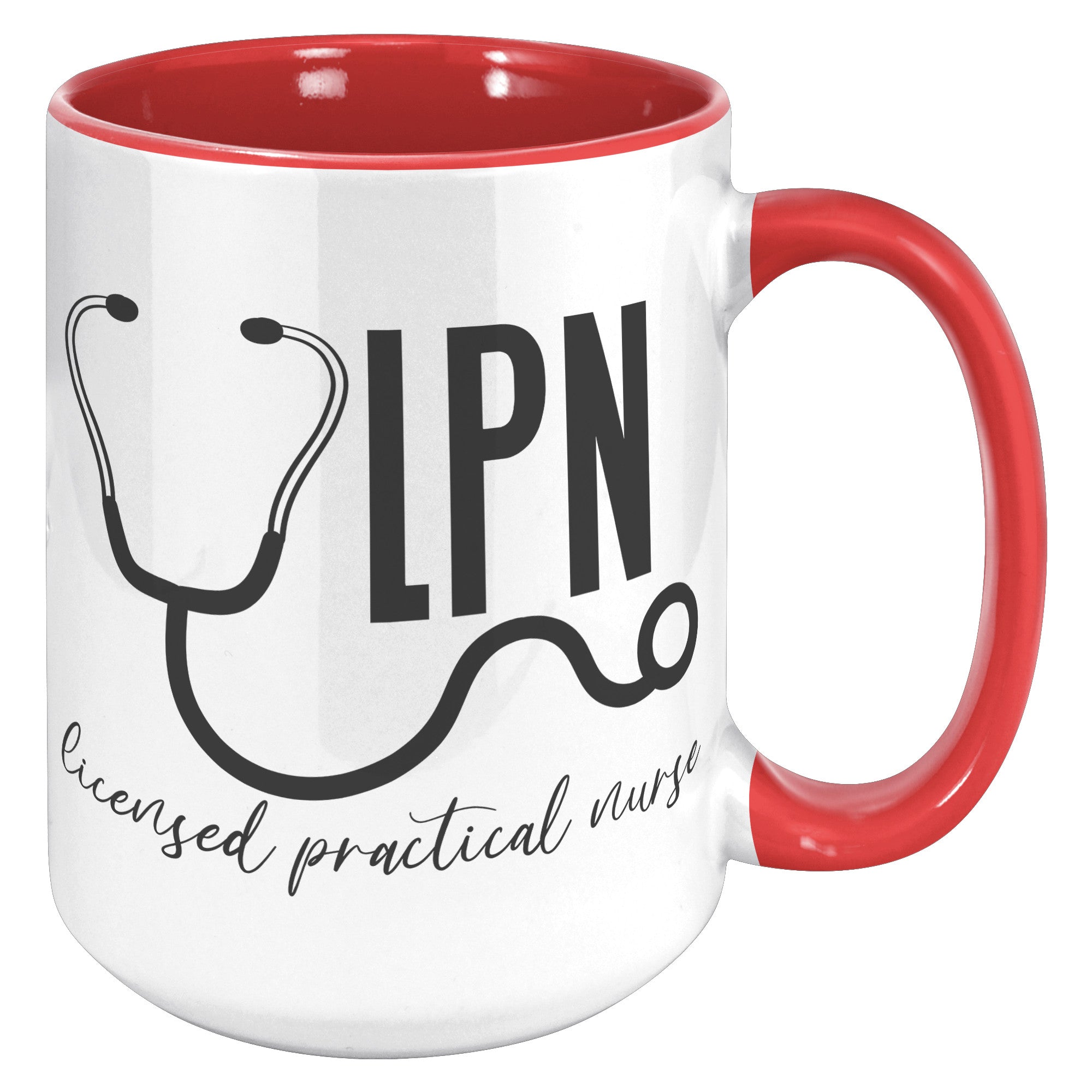 15 oz Licensed Practical Nurse Accent Mug with Stethoscope Design - Perfect Gift for LPNs