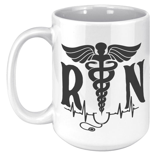 15 oz Registered Nurse Accent Mug - Brighten Your Day with Style and Durability!