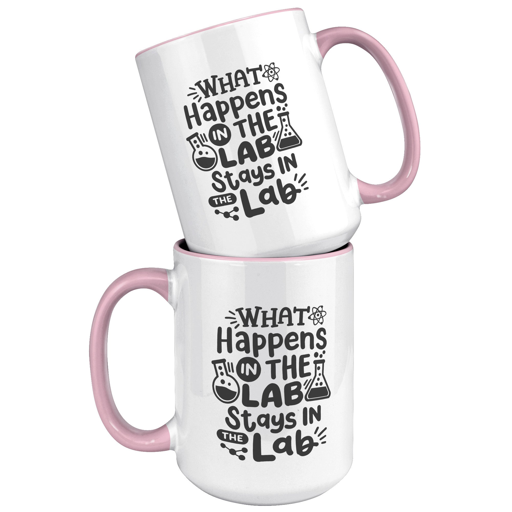 15 oz 'What Happens in the Lab Stays in the Lab' Accent Mug with Lab Vial Design - Perfect for Science Enthusiasts