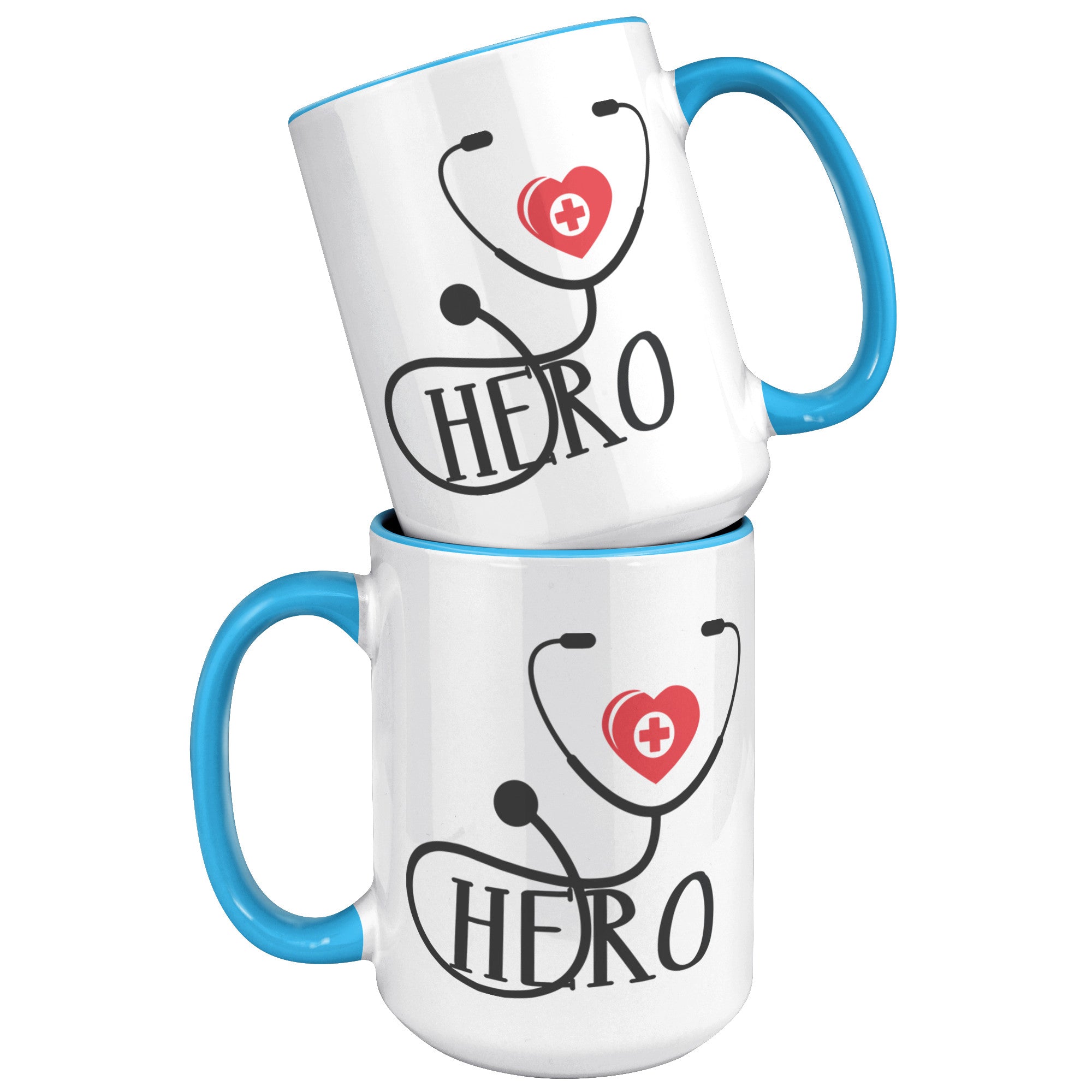 15oz Accent Mug with Heart and Stethoscope Design – Perfect for Healthcare Heroes