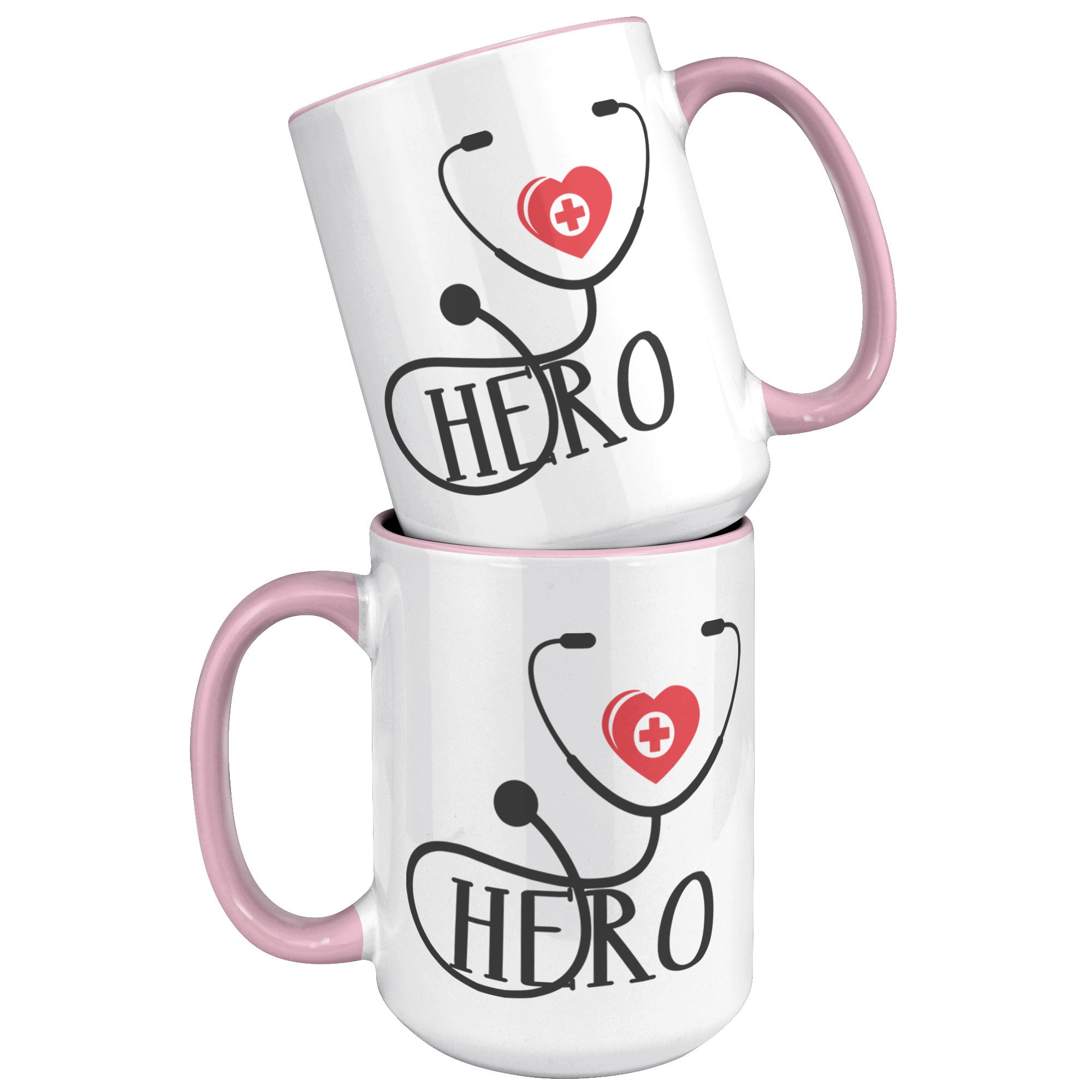 15oz Accent Mug with Heart and Stethoscope Design – Perfect for Healthcare Heroes