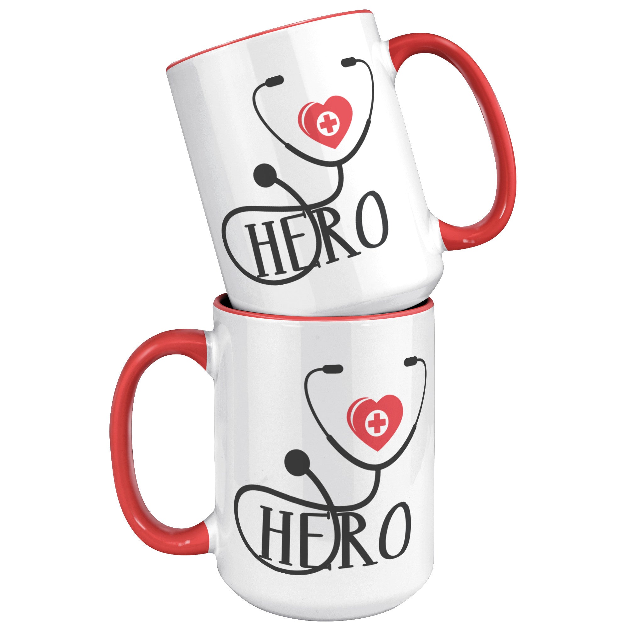 15oz Accent Mug with Heart and Stethoscope Design – Perfect for Healthcare Heroes