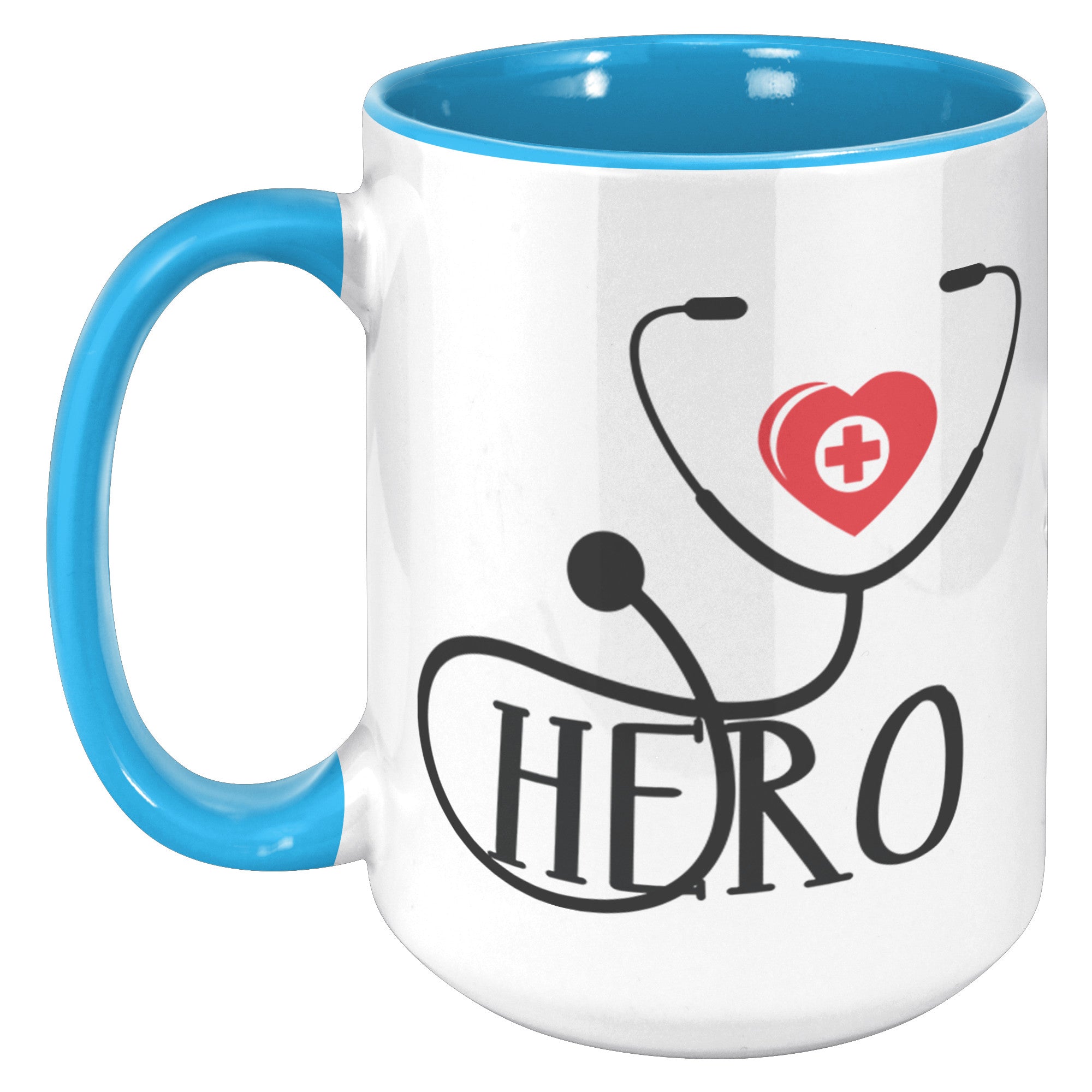 15oz Accent Mug with Heart and Stethoscope Design – Perfect for Healthcare Heroes