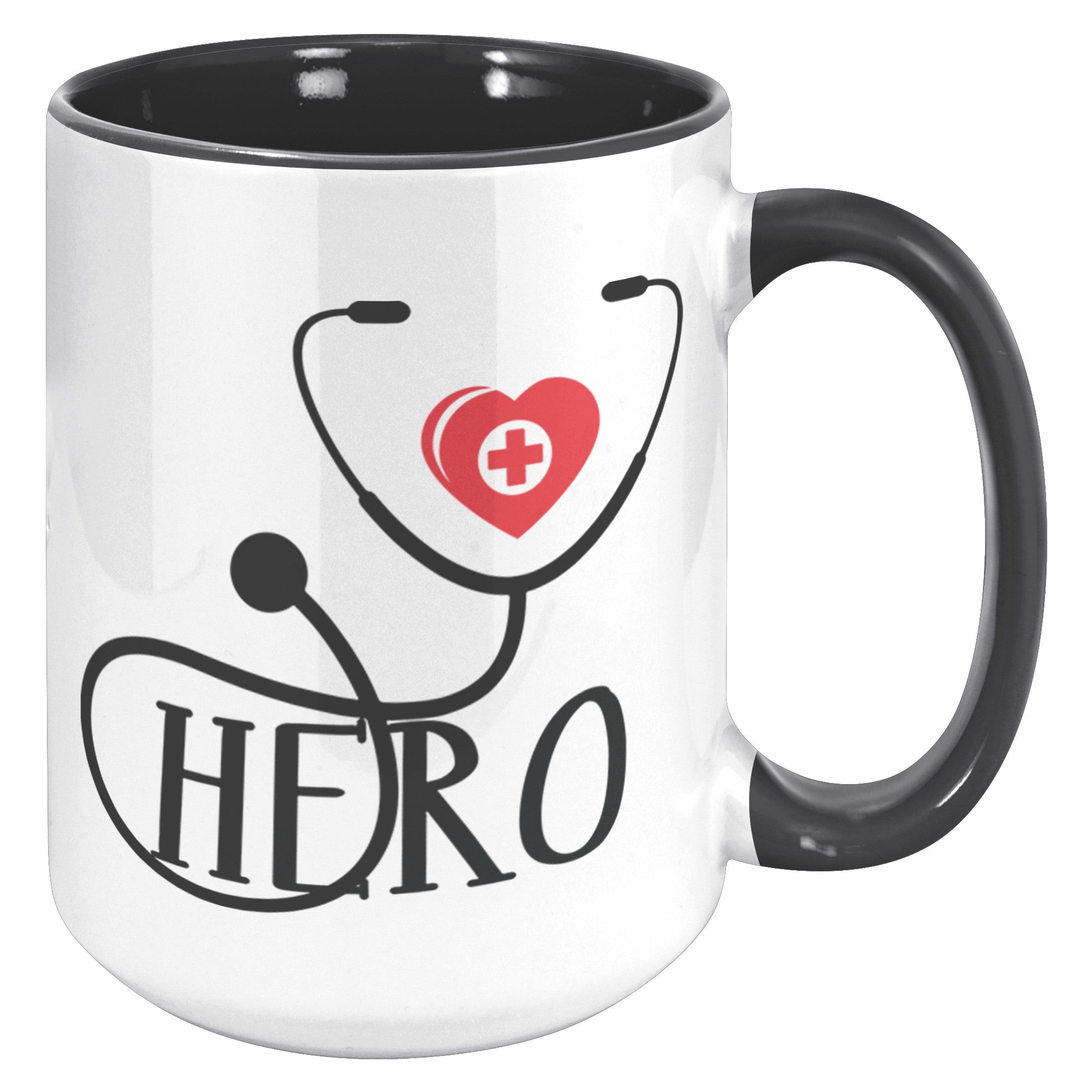 15oz Accent Mug with Heart and Stethoscope Design – Perfect for Healthcare Heroes