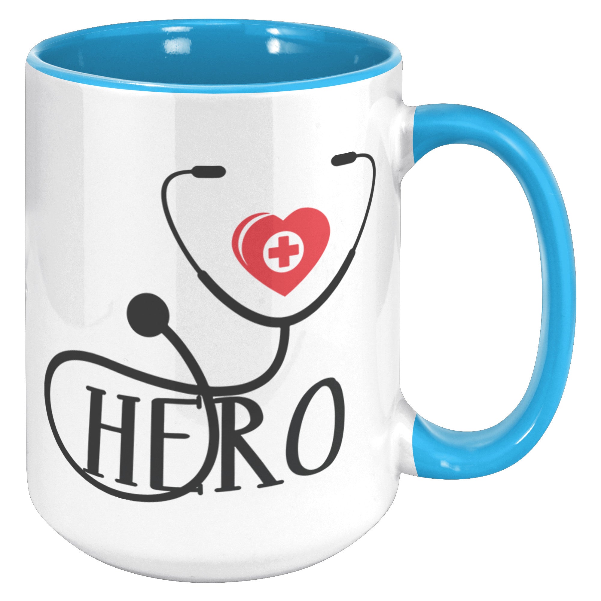 15oz Accent Mug with Heart and Stethoscope Design – Perfect for Healthcare Heroes