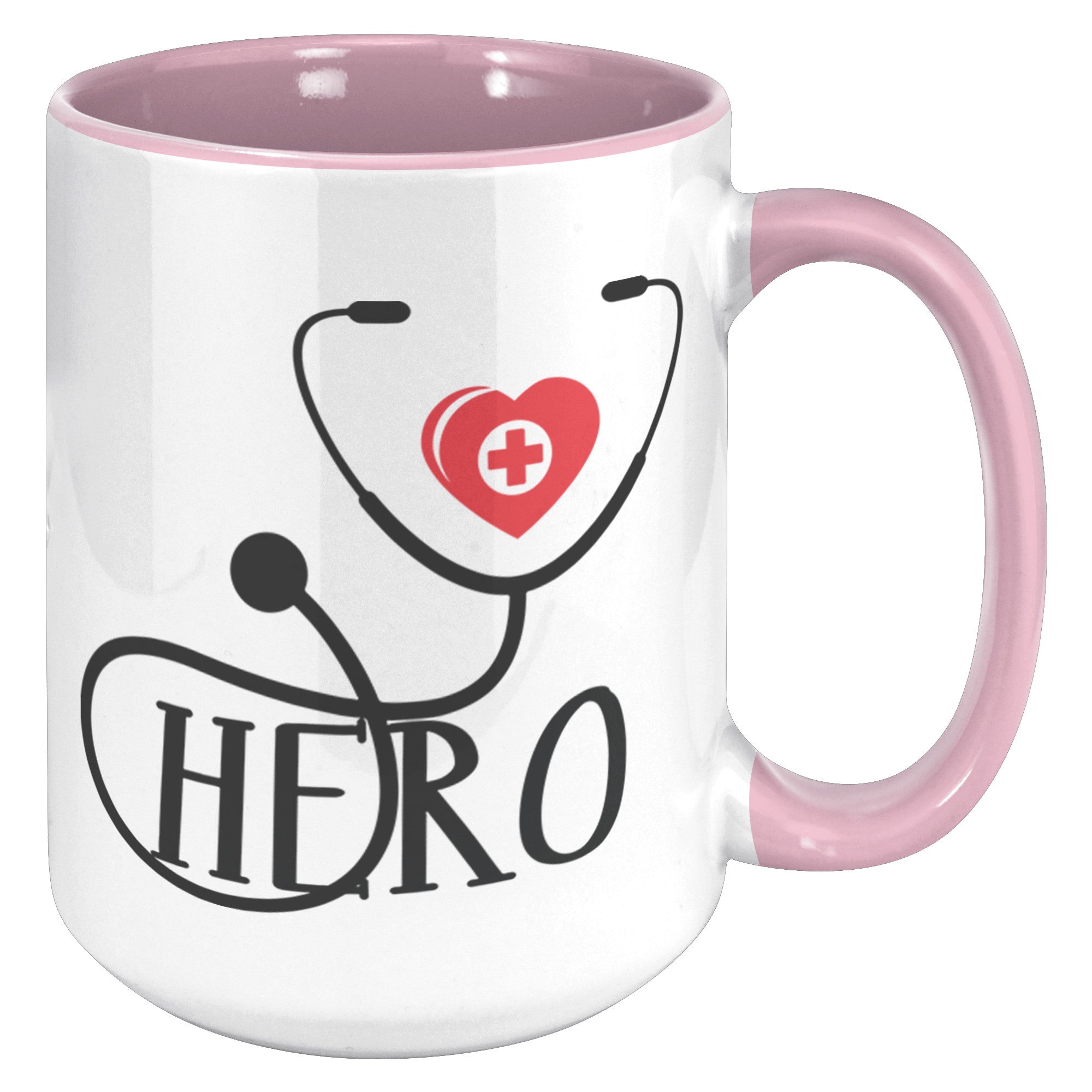 15oz Accent Mug with Heart and Stethoscope Design – Perfect for Healthcare Heroes