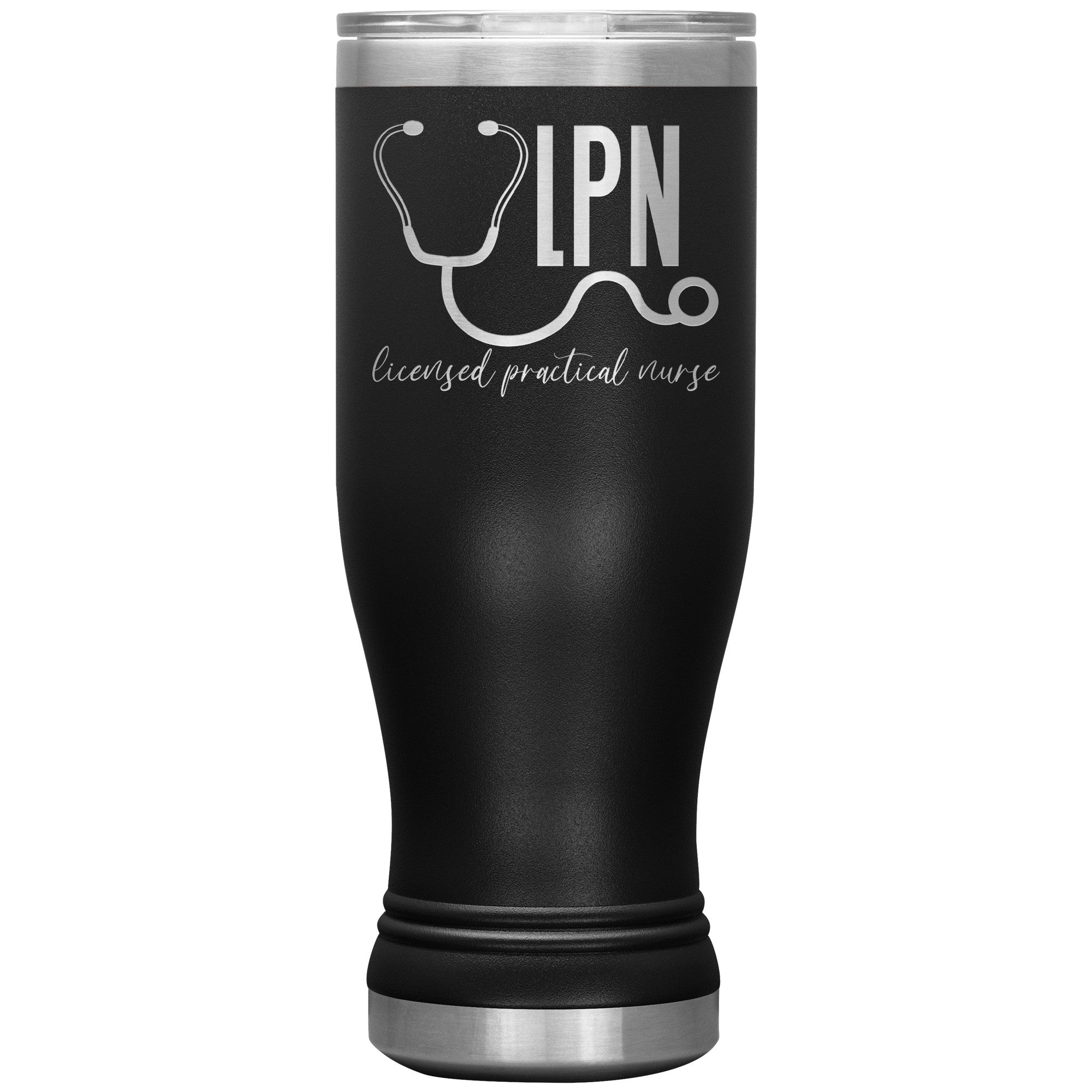 20 oz BOHO Insulated Tumbler - LPN Licensed Practical Nurse with Stethoscope - Stay Hydrated in Nursing Style!
