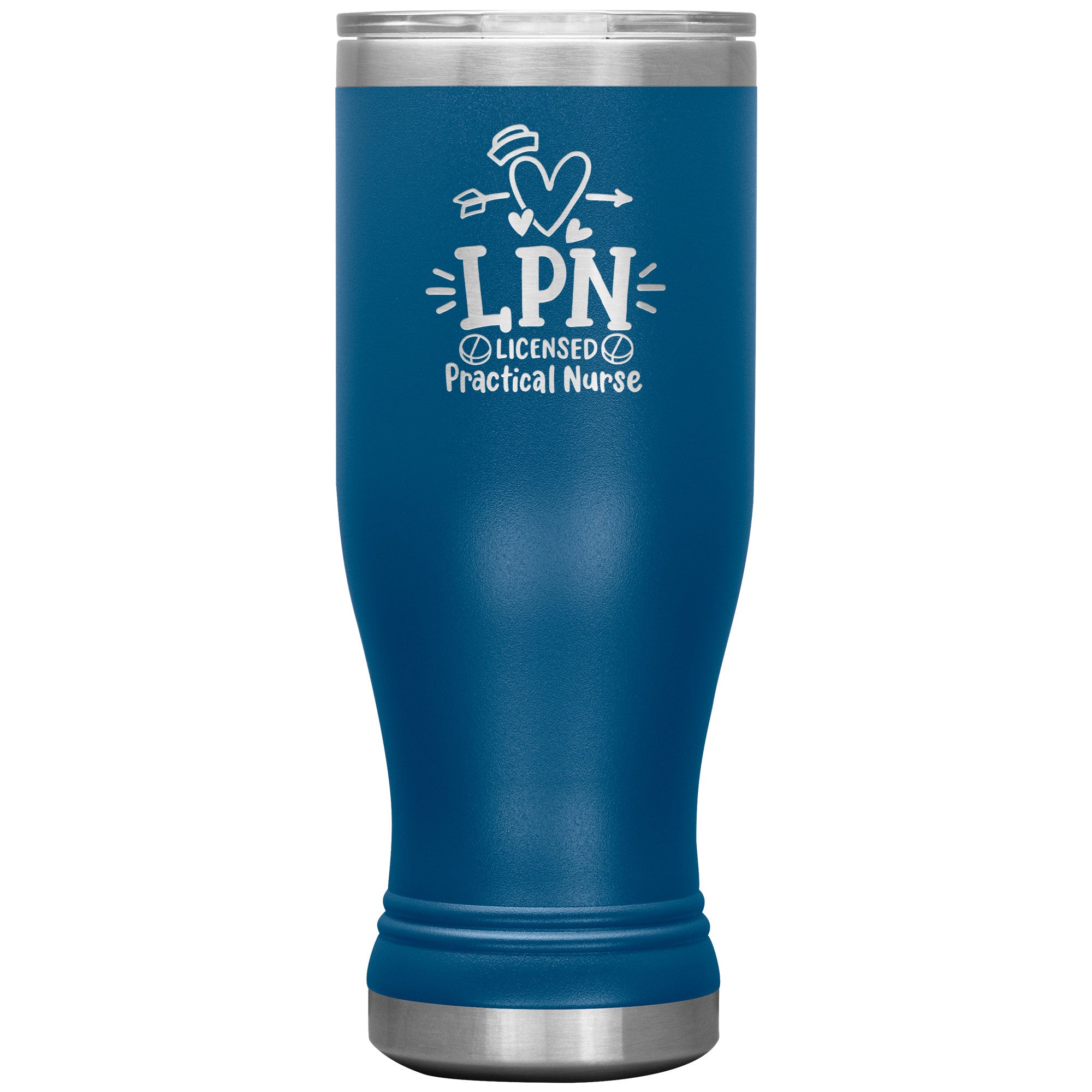 20 oz BOHO Insulated Tumbler - LPN Licensed Practical Nurse with Nurse's Cap, Pills, and Heart - Nursing Care in Every Sip!