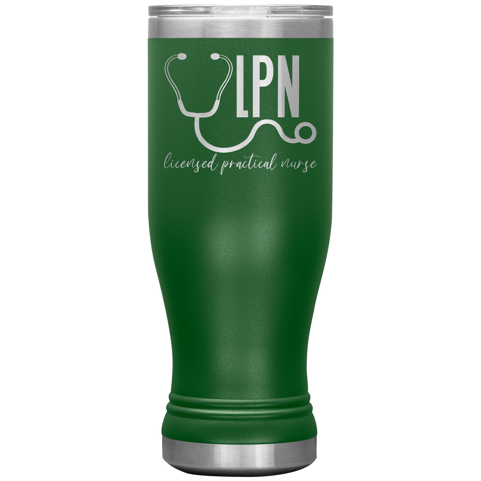 20 oz BOHO Insulated Tumbler - LPN Licensed Practical Nurse with Stethoscope - Stay Hydrated in Nursing Style!
