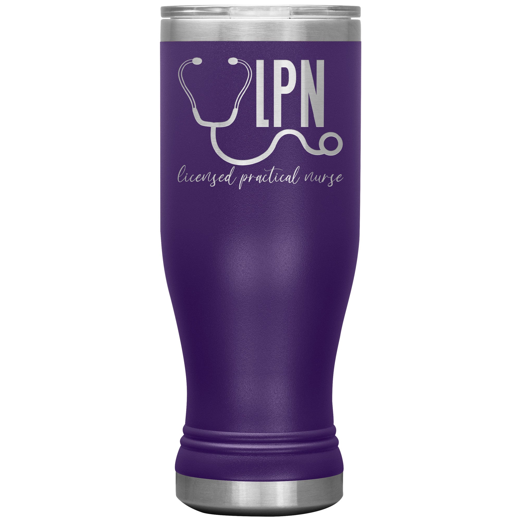 20 oz BOHO Insulated Tumbler - LPN Licensed Practical Nurse with Stethoscope - Stay Hydrated in Nursing Style!