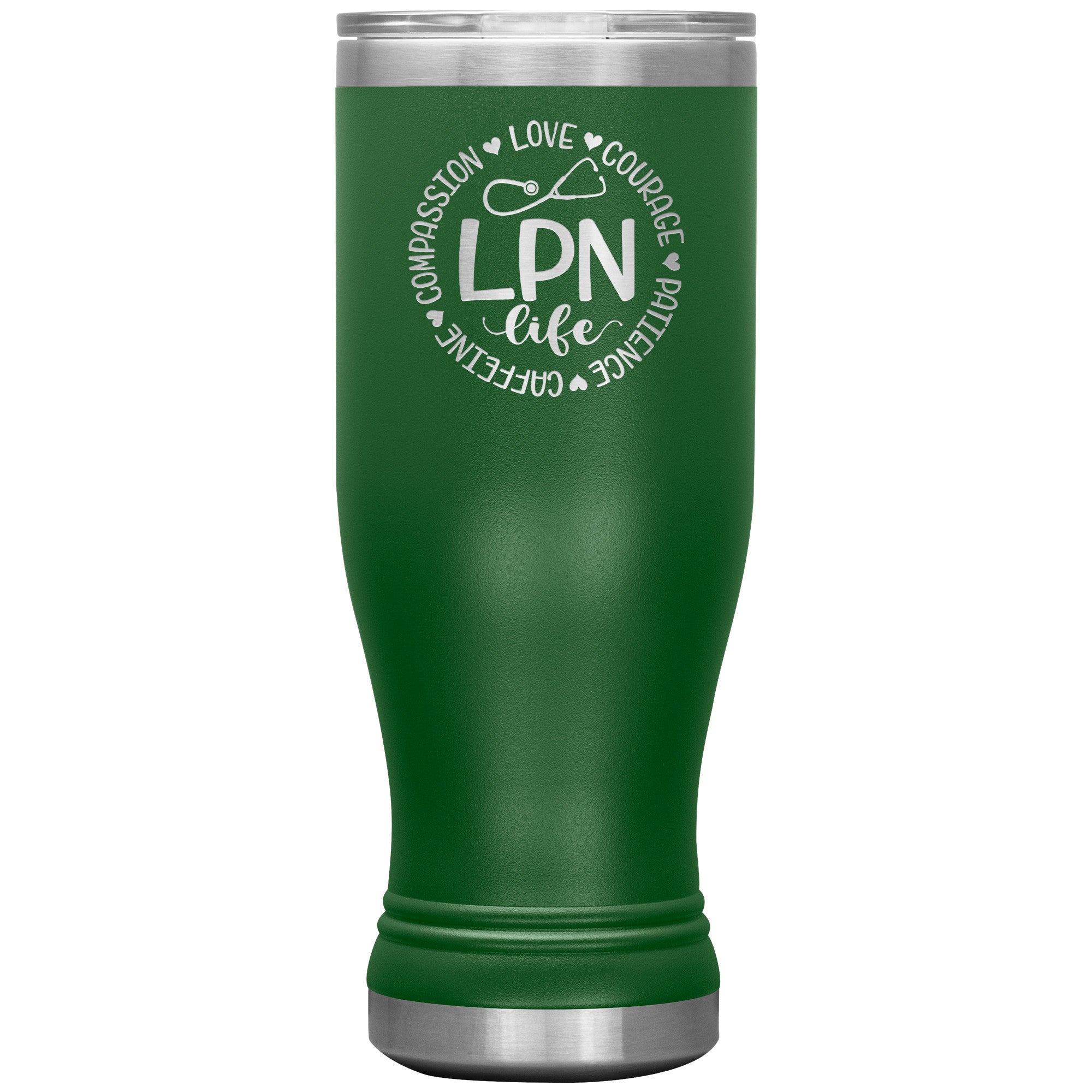 20 oz BOHO Insulated Tumbler - LPN Life Circle of Compassion, Love, Courage, Patience, and Caffeine - Sip with Purpose!