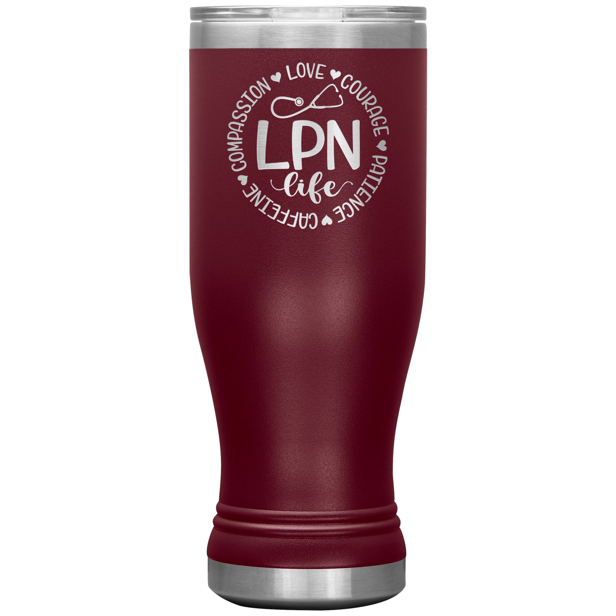 20 oz BOHO Insulated Tumbler - LPN Life Circle of Compassion, Love, Courage, Patience, and Caffeine - Sip with Purpose!