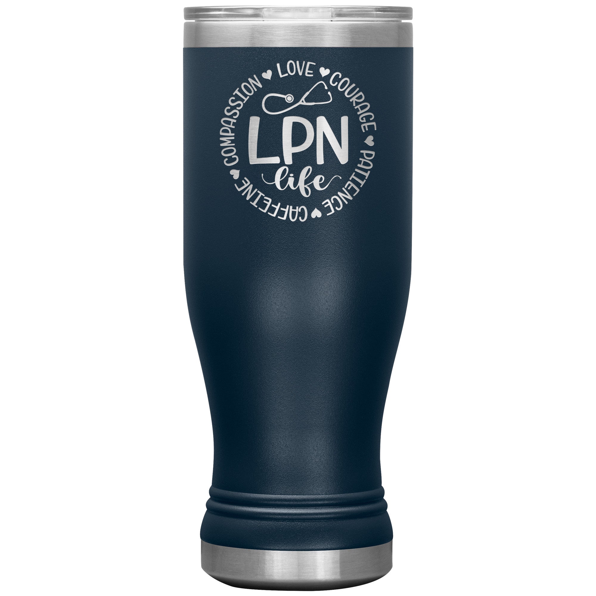 20 oz BOHO Insulated Tumbler - LPN Life Circle of Compassion, Love, Courage, Patience, and Caffeine - Sip with Purpose!