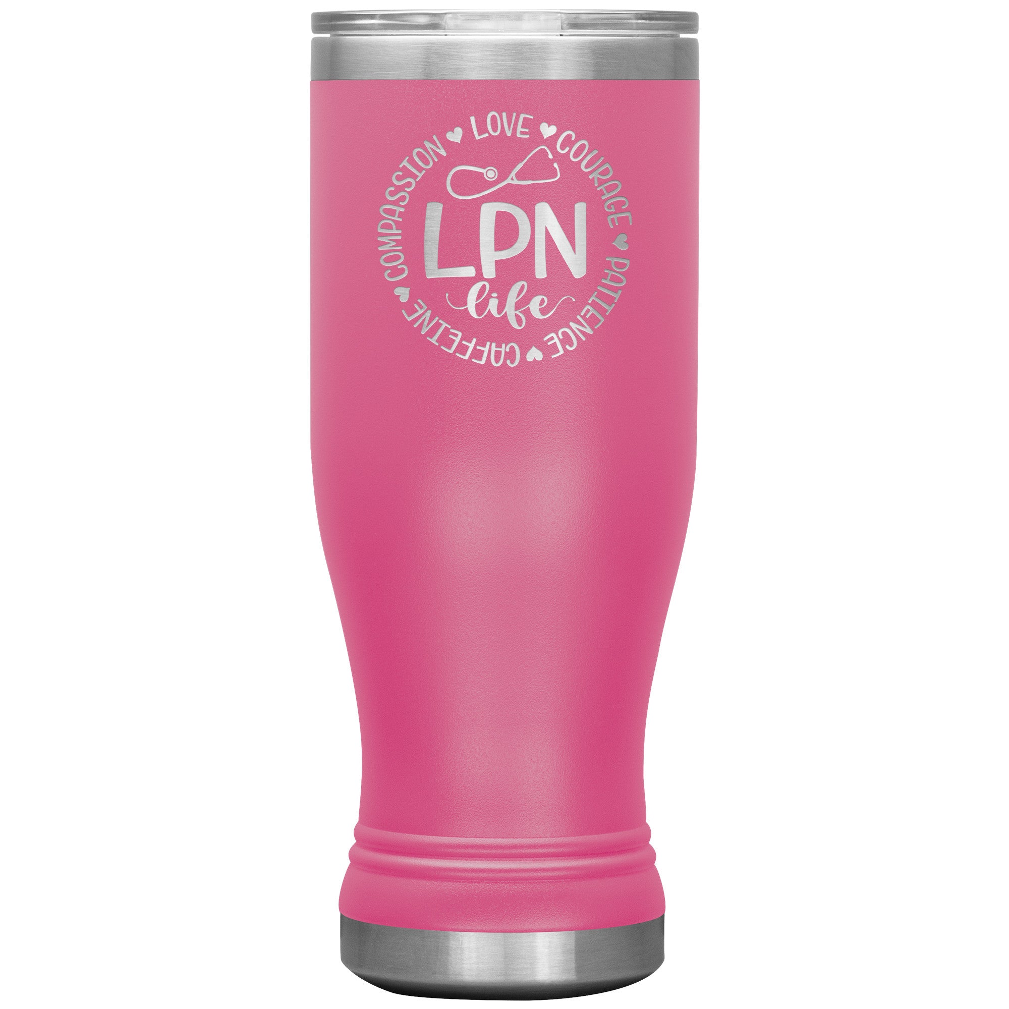 20 oz BOHO Insulated Tumbler - LPN Life Circle of Compassion, Love, Courage, Patience, and Caffeine - Sip with Purpose!