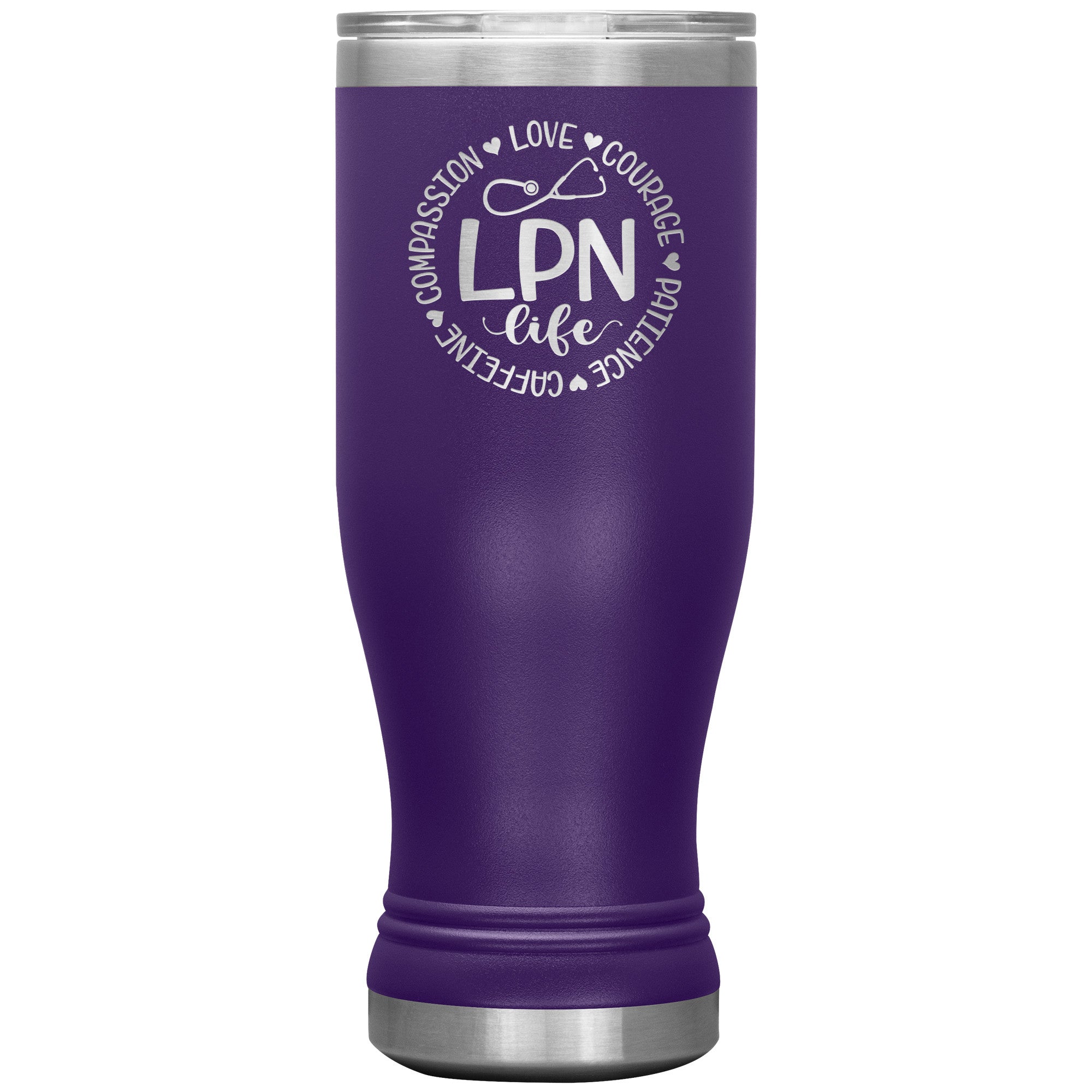 20 oz BOHO Insulated Tumbler - LPN Life Circle of Compassion, Love, Courage, Patience, and Caffeine - Sip with Purpose!