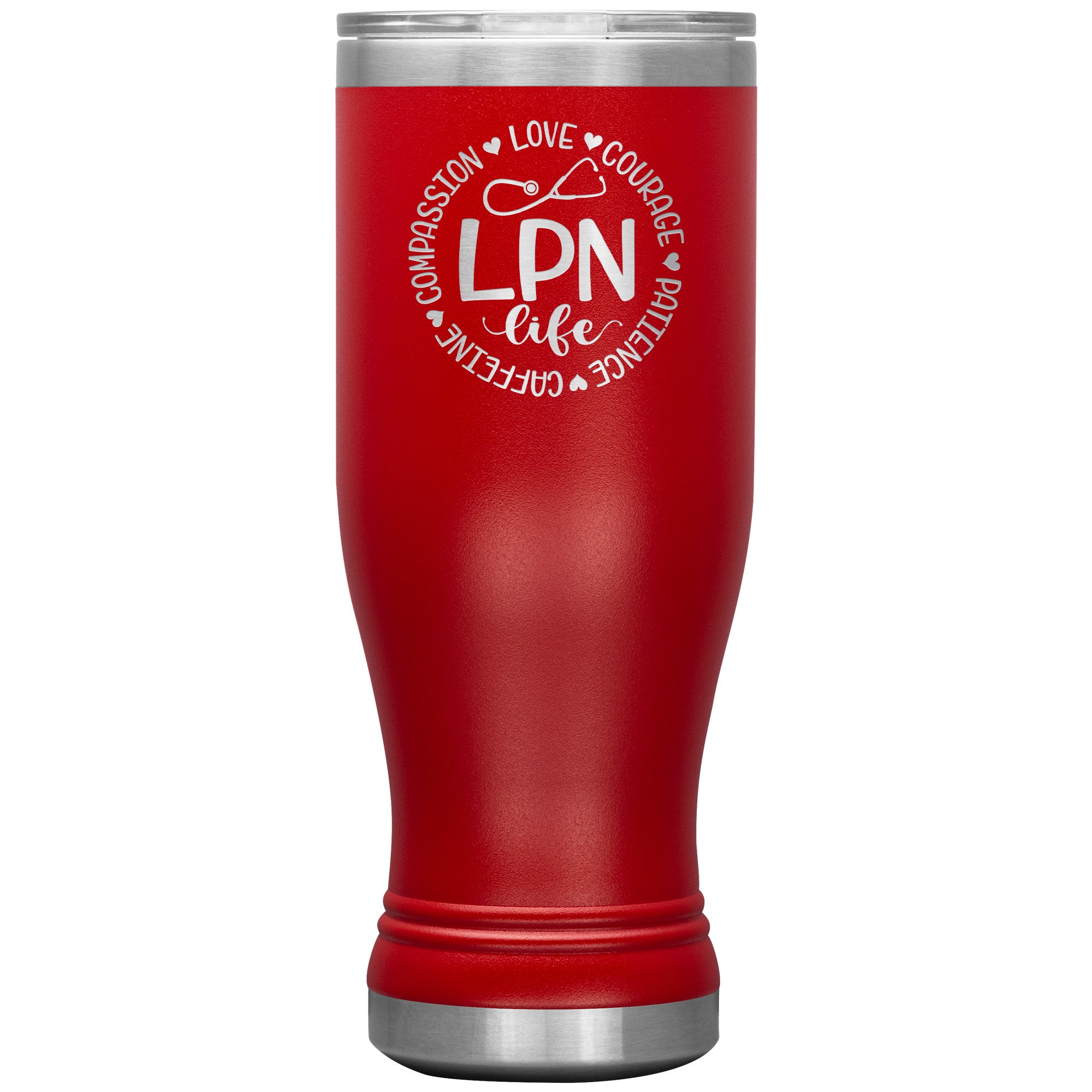 20 oz BOHO Insulated Tumbler - LPN Life Circle of Compassion, Love, Courage, Patience, and Caffeine - Sip with Purpose!